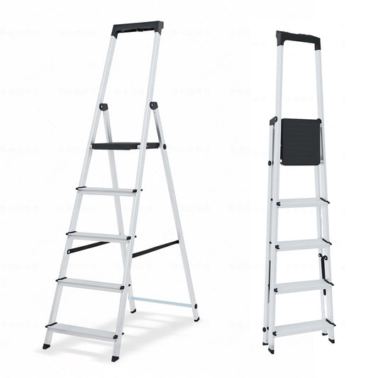 Alvantor 5-Step Folding Ladder, Heavy Duty 330 lbs Capacity, Anti-Slip Design