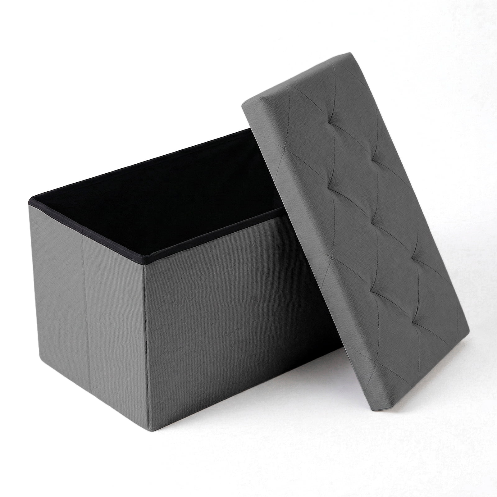 Alvantor Storage Ottoman with Thicker Foam Padded Seat, Folding Foot Rest for Living Room End of Bed Bench