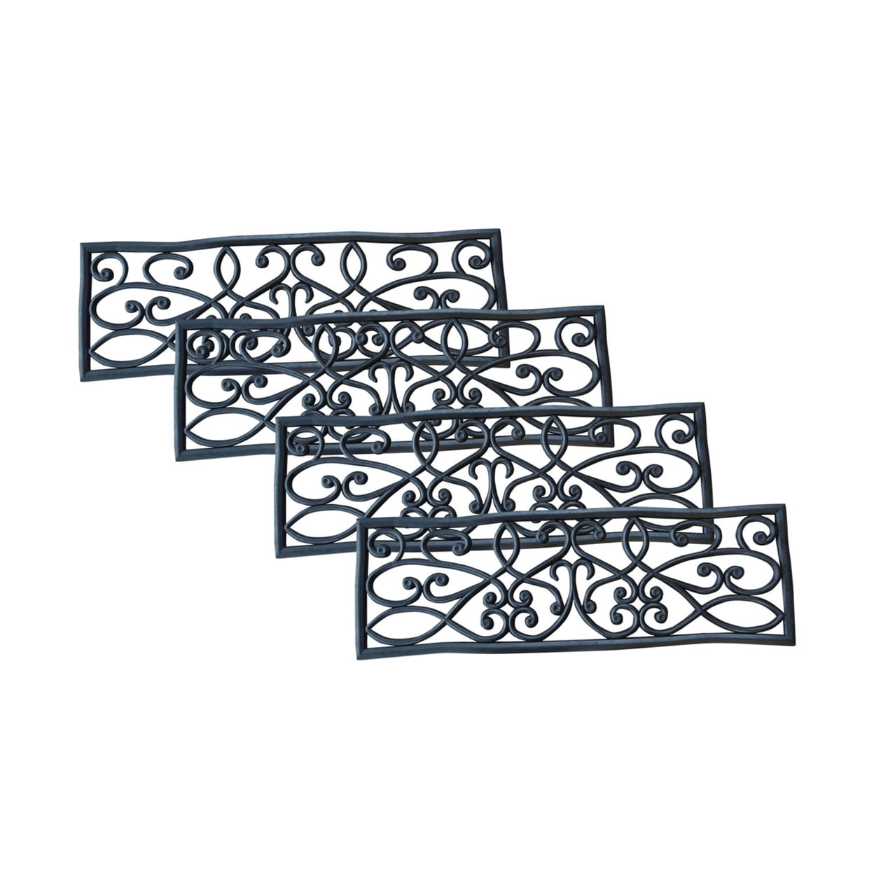 AmeriHome Rubber Scrollwork Stair Tread 4 Pack