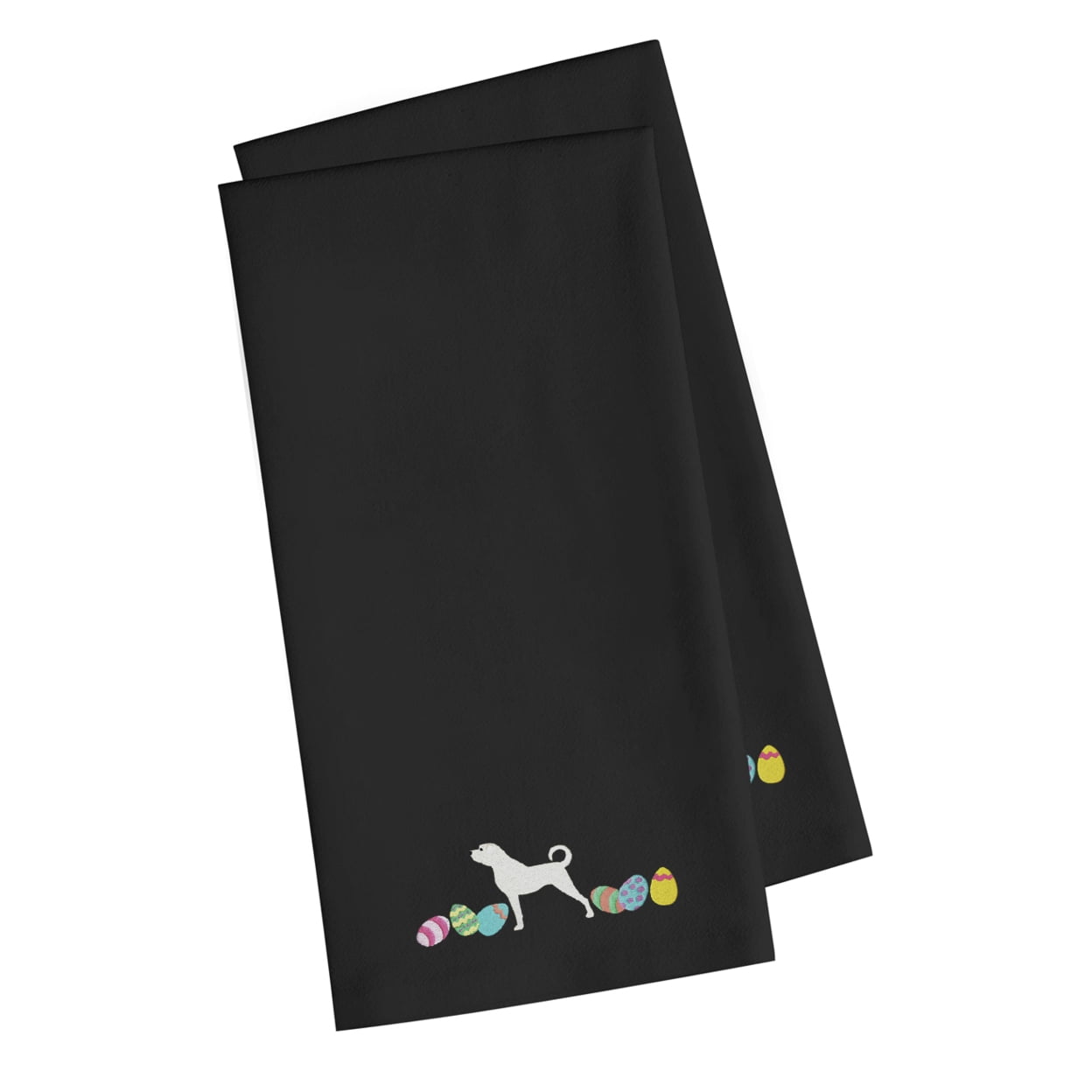 Anatolian Shepherd Easter Black Embroidered Towel Set of 2