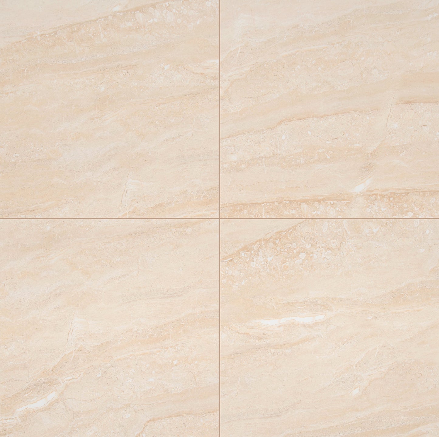 Aria Bianco Azulejo de Piso y Pared de Porcelana Pulida de 24 in. x 24 in. (16 Pies Cuadrados / Caja)