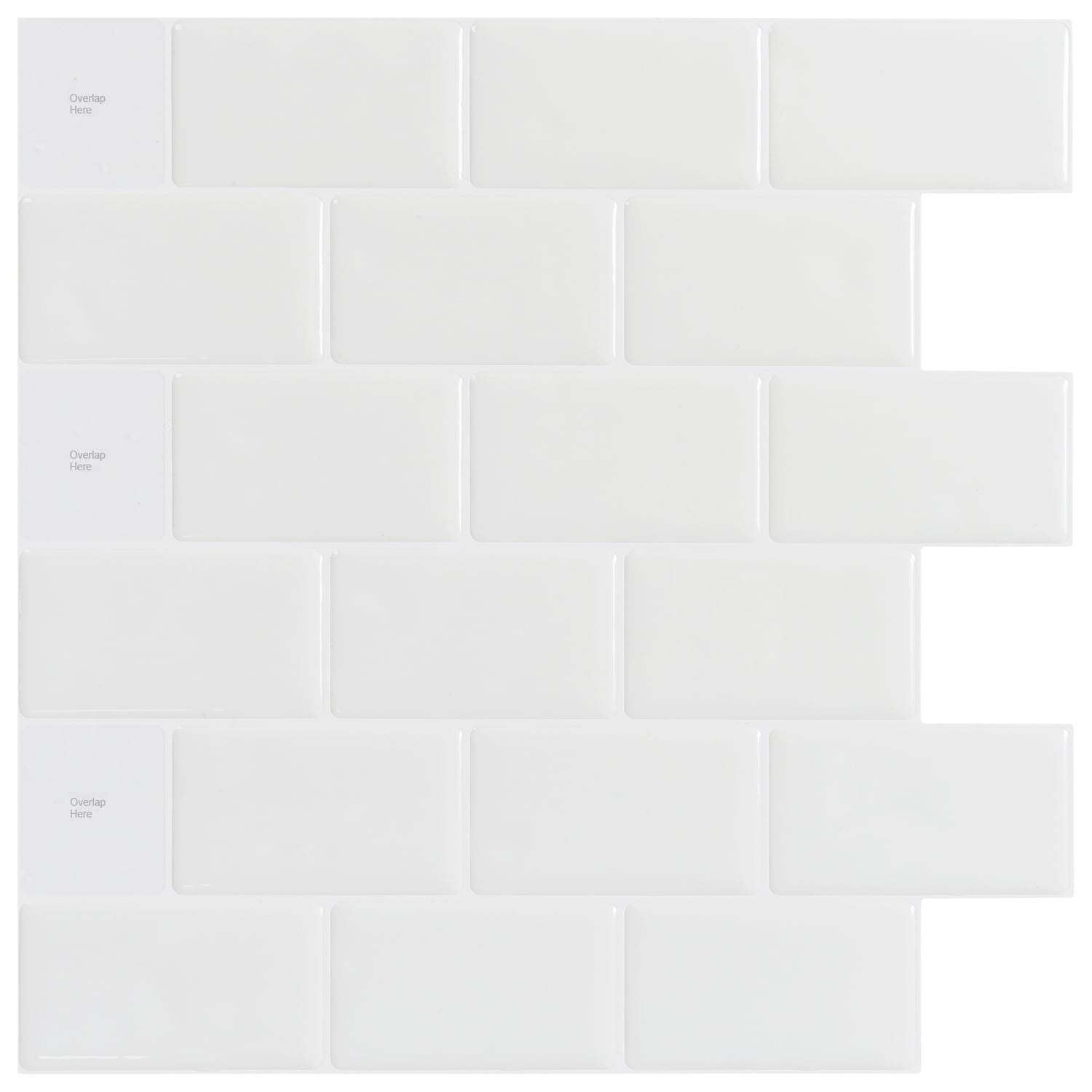 Art3d 10-Sheet Peel and Stick Tile Backsplash for Kitchen in Subway Design 11.8"x11.8" Warm White Tile (10-Pack)