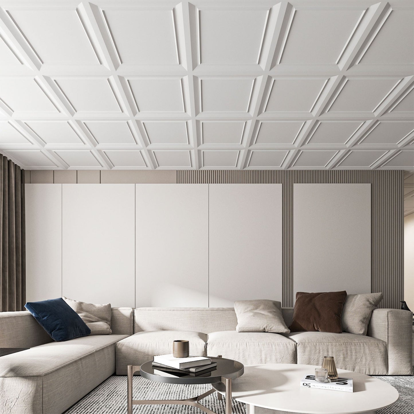Art3d 24 x 24 Drop Ceiling Tiles for Interior Wall Decor,White Glue Up Ceiling Tile,Pack of 12
