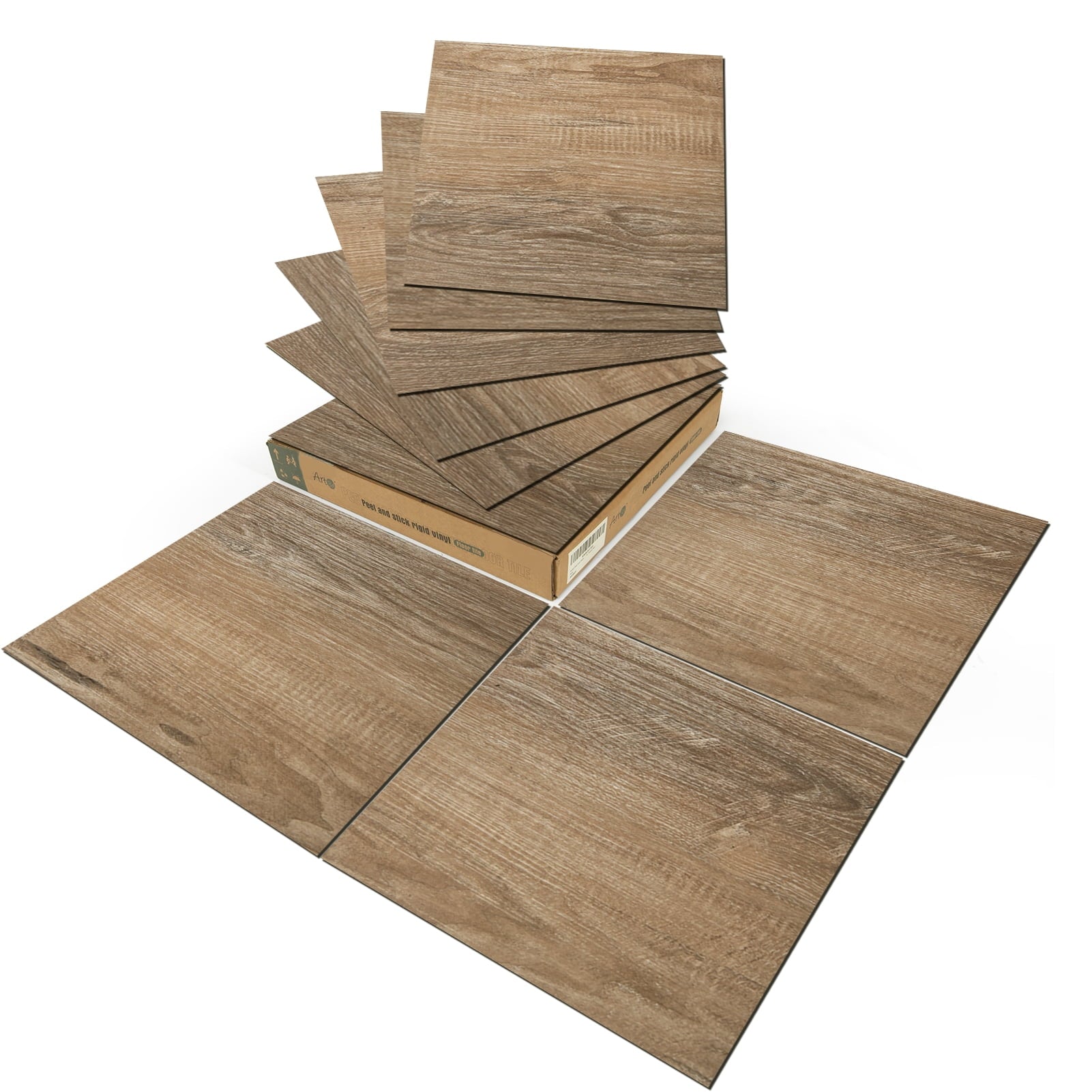 Art3d Peel and Stick Vinyl Floor Tiles 30-Pack 12 x 12 inch, Self Adhesive Waterproof Flooring Wood Planks for Kitchen, Dining Room, Bedrooms, Cover 30 Sq. Ft, Dark Brown Oak
