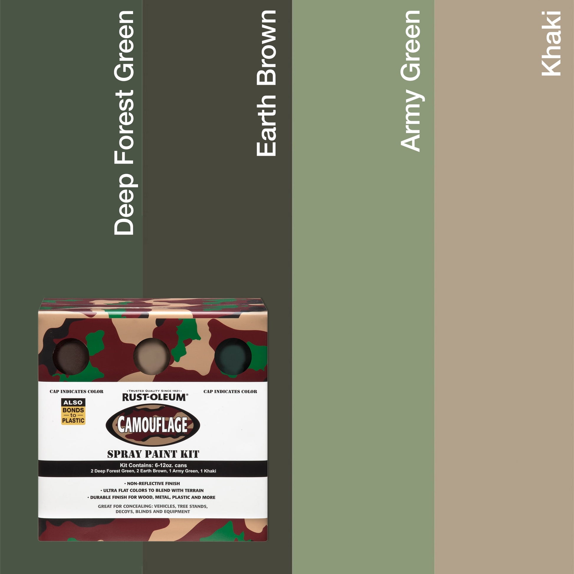 Assortment, Rust-Oleum Specialty Camouflage Spray Paint- 12 oz, 1 Pack (6 Cans)