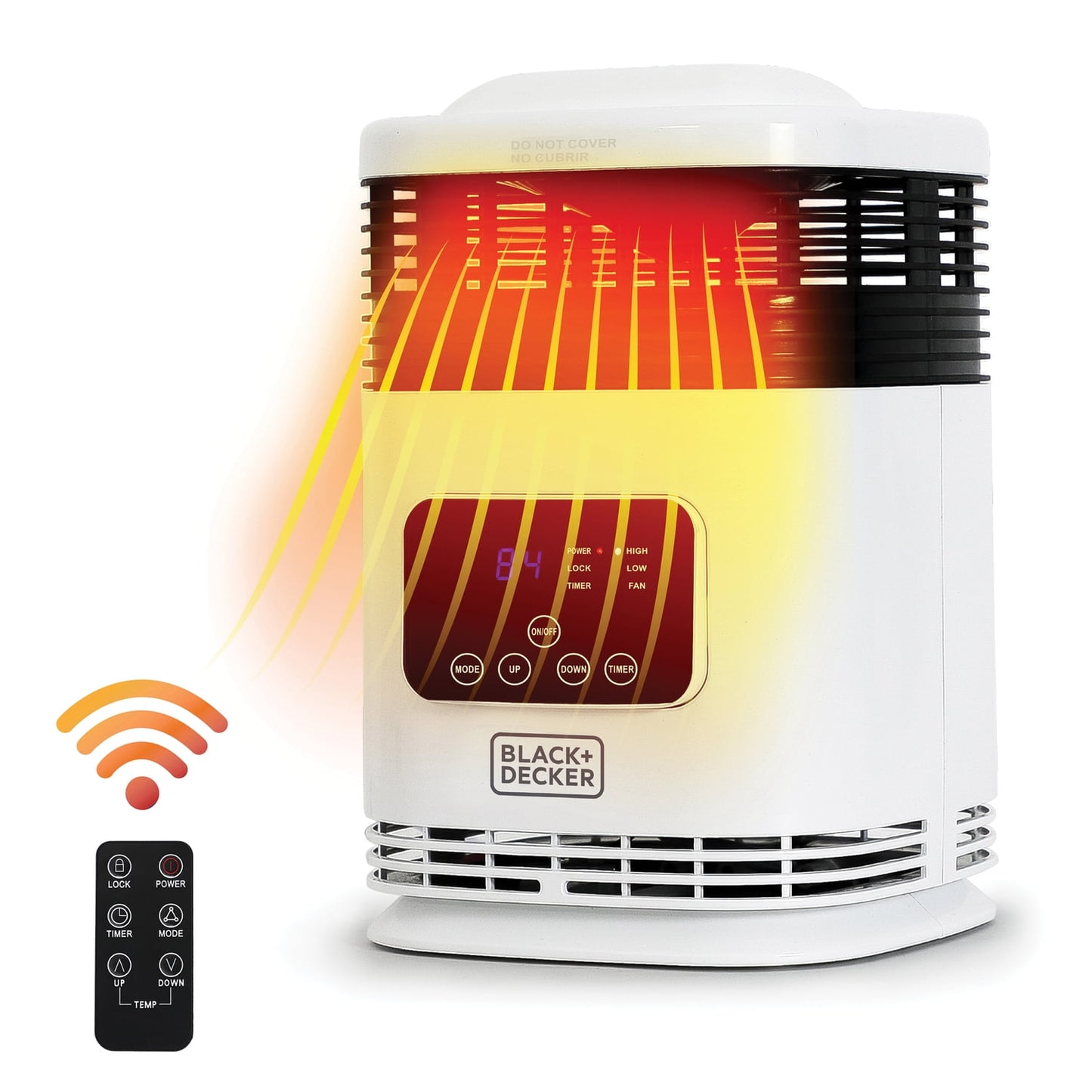 BLACK+DECKER 1,500-Watt-Max Mini 360Â° Surround Heater with Digital Display and Remote, White, BH1607
