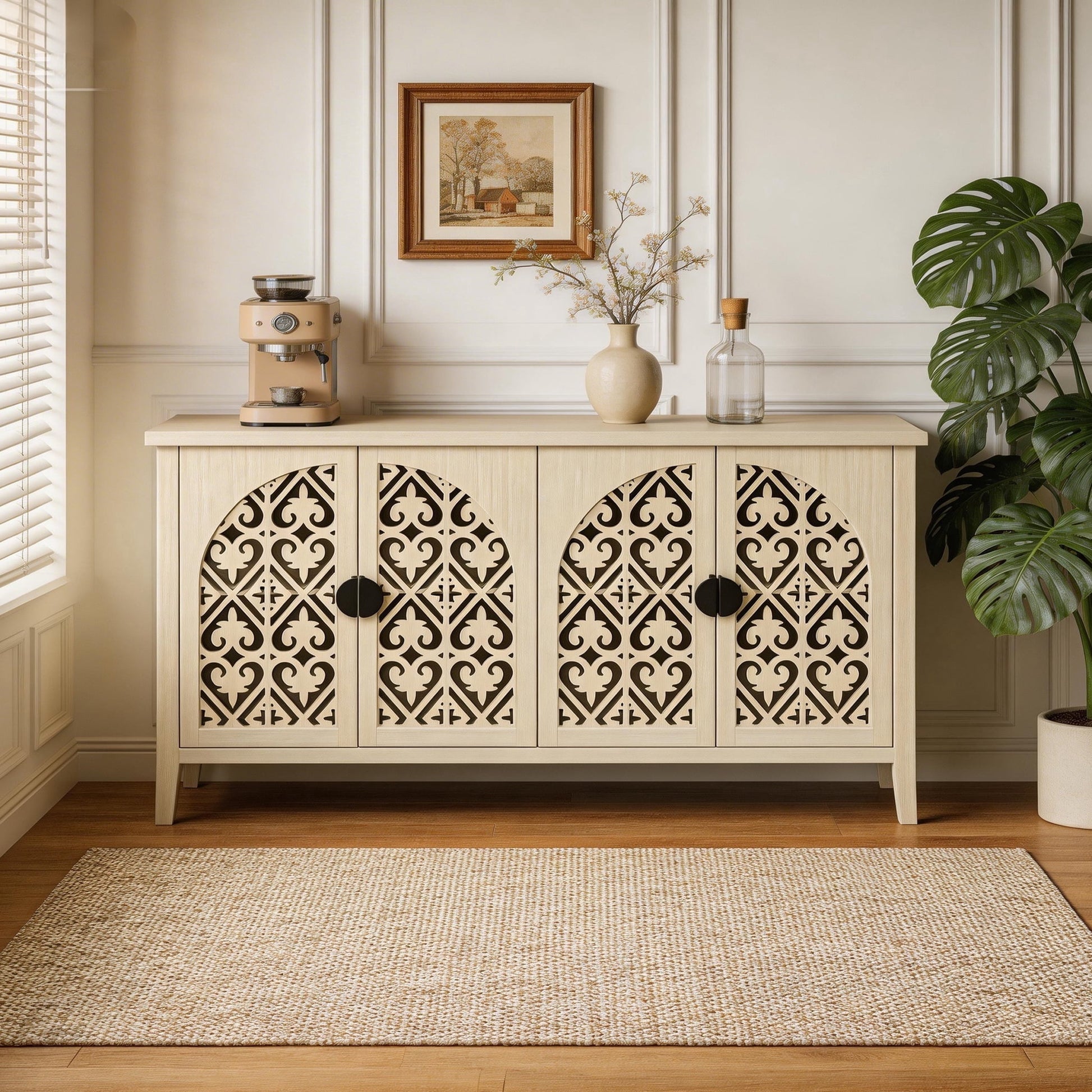 BSHTI Hollow-Carved 3-Drawer Dresser â€“ Modern Storage Chest with Metal Handles, Anti-Tip Safety, for Living Room, Bedroom, Study, White