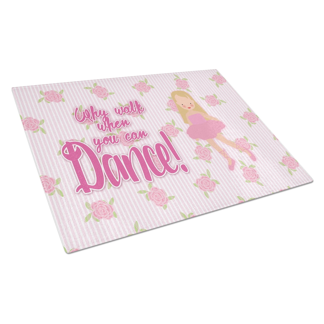 Ballet Long Blonde Hair Glass Cutting Board Large