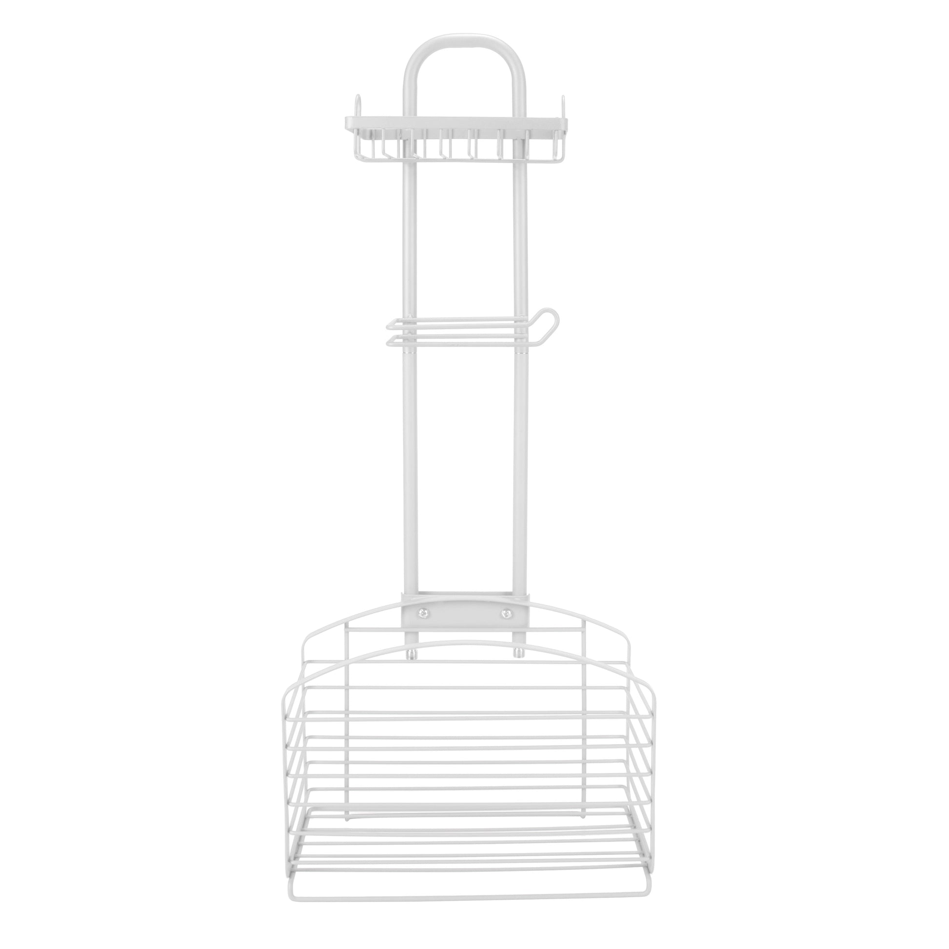Bath Bliss Ellipse Collection Steel Adjustable 1 Shelf Bathroom Organizer in White