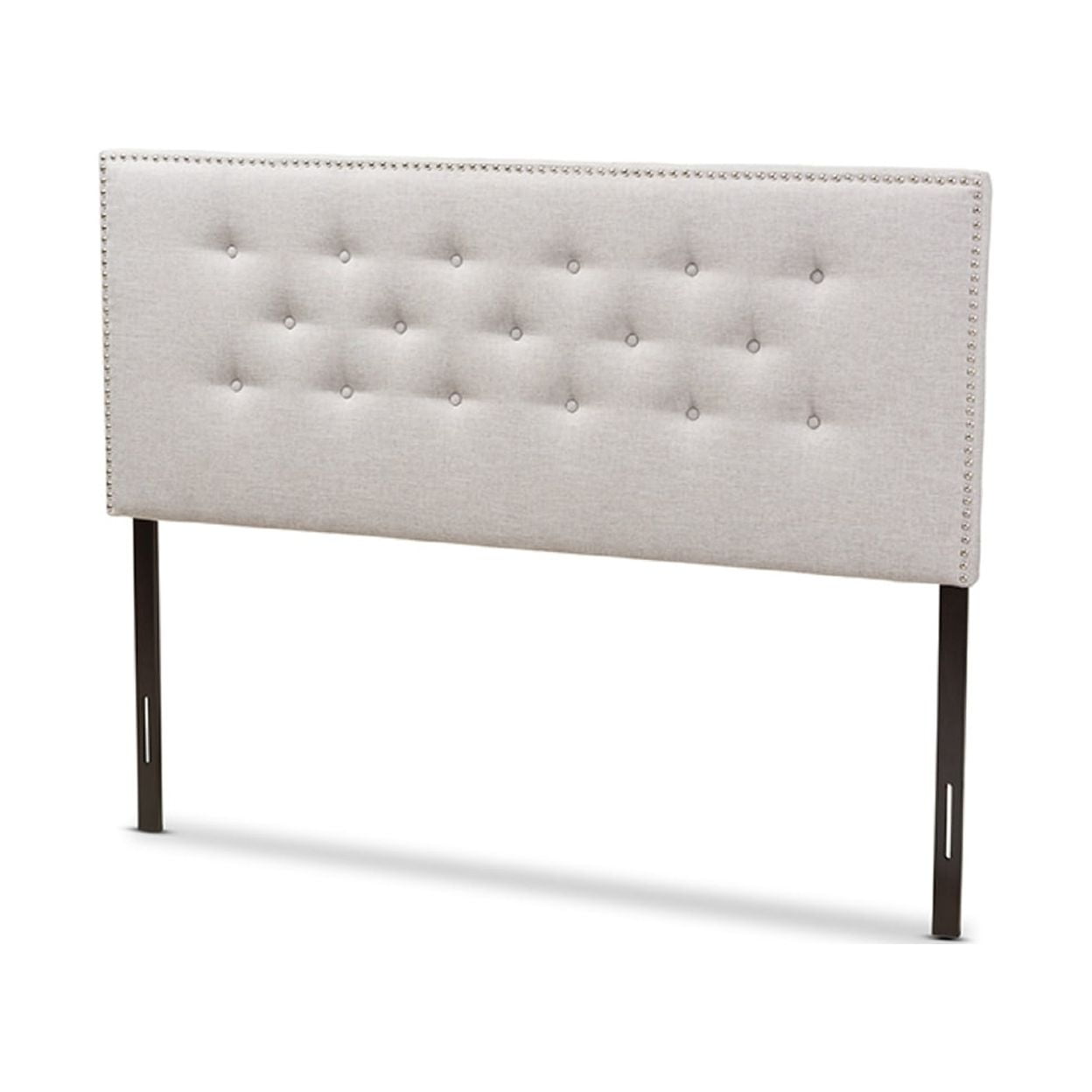 Baxton Studio Windsor Modern and Contemporary Greyish Beige Fabric Upholstered Full Size Headboard,Wholesale Interiors