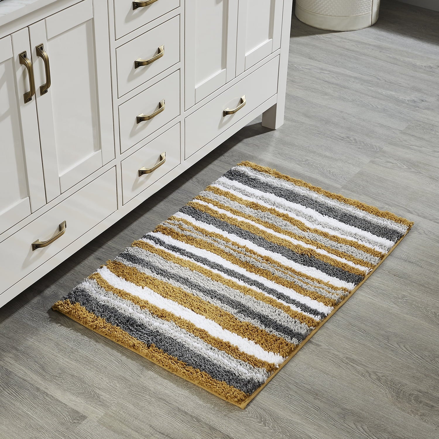 Better Trends 24" x 36" Bathroom Rugs 100% Polyester Soft Water Absorbent Non Slip Bath Mat Machine Washable Rug Griffie Collection - Yellow