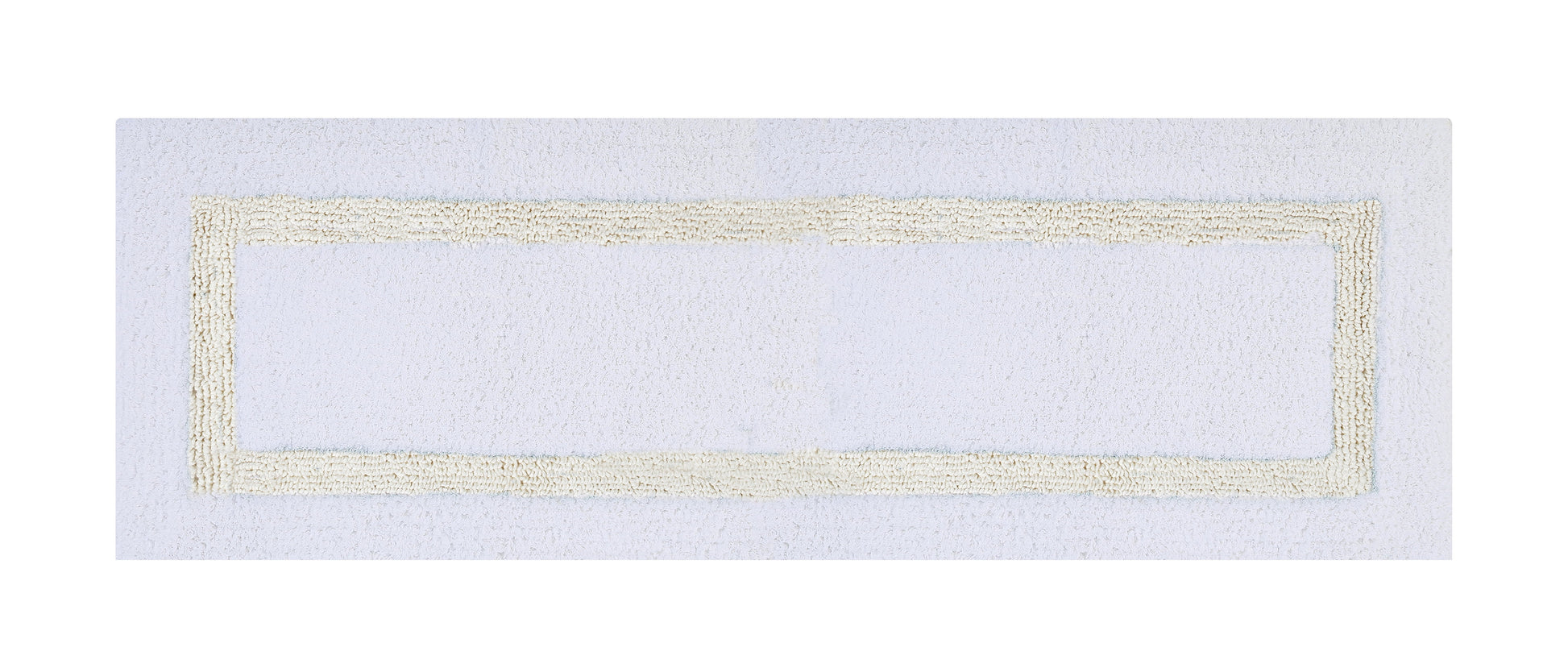 Better Trends 100% Cotton Bathroom Runner Rug Extra Soft Water Absorbent Reversible Machine Washable Mat for Bathroom Floor, Laundry Room 20" x 60" Hotel Collection - White/Ivory