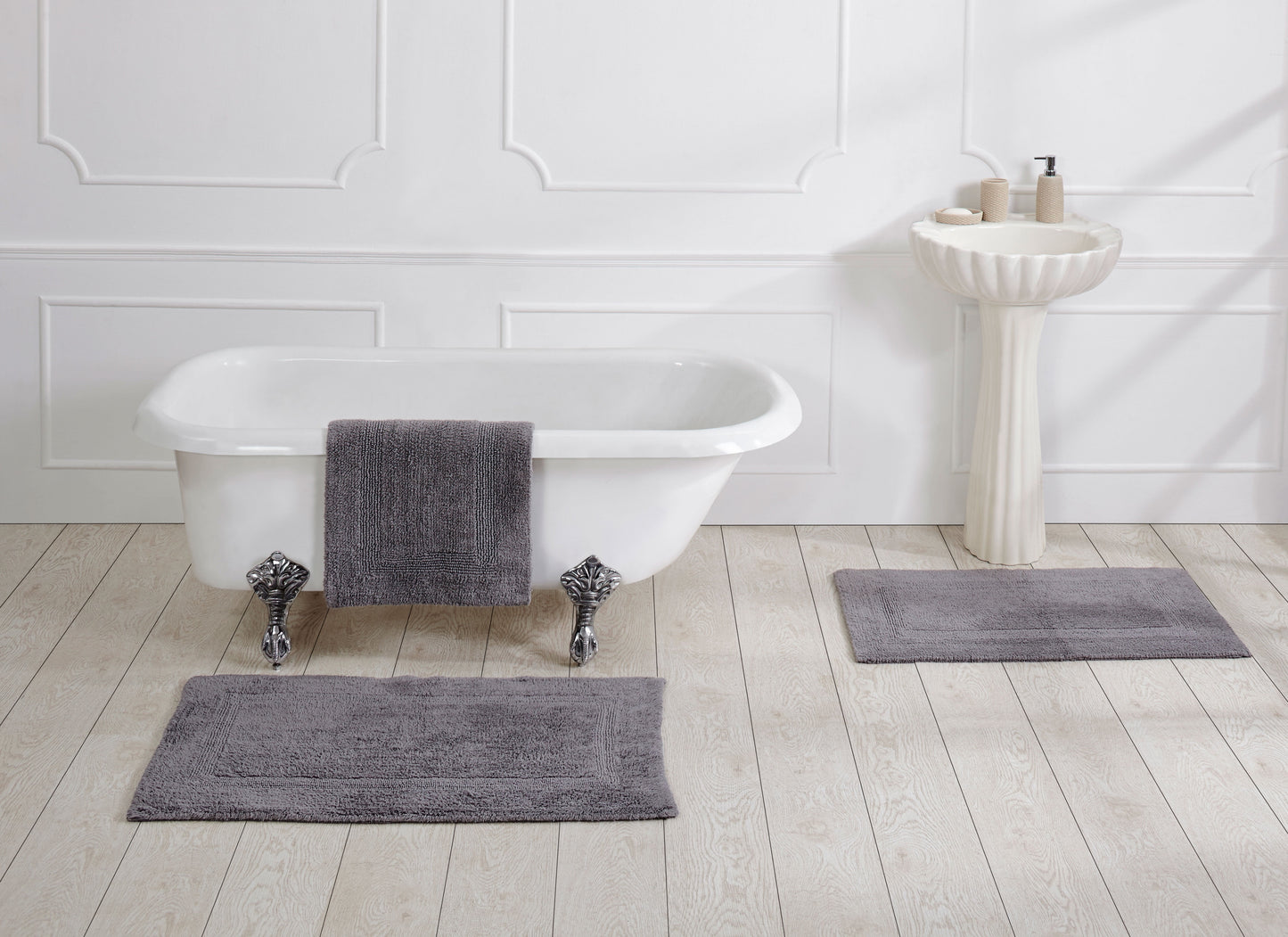 Better Trends Tapete de BaÃ±o Premium de 21" x 34", 100% AlgodÃ³n, Tapete de Puerta Extra Suave con Borlas, Tapete de BaÃ±o Absorbente de Agua y Reversible (Gris) ColecciÃ³n Lux