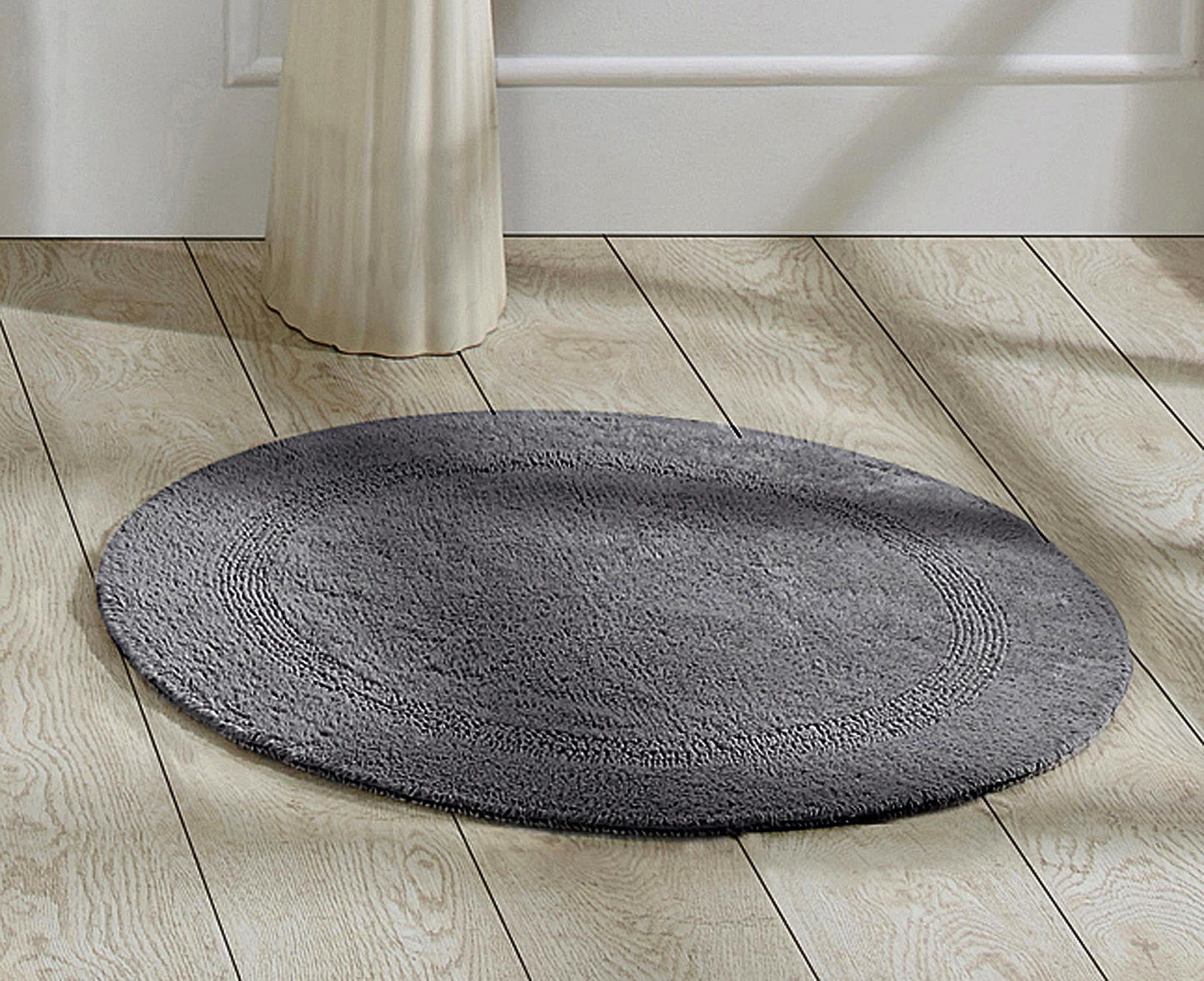Better Trends Tapete Redondo para BaÃ±o de 30" de DiÃ¡metro, Tapete de BaÃ±o Elegante y Reversible, AlgodÃ³n Extra Suave para MÃ¡xima Comodidad, Absorbente, Ideal para BaÃ±os Medios y Tocadores, (Gris) ColecciÃ³n Lux