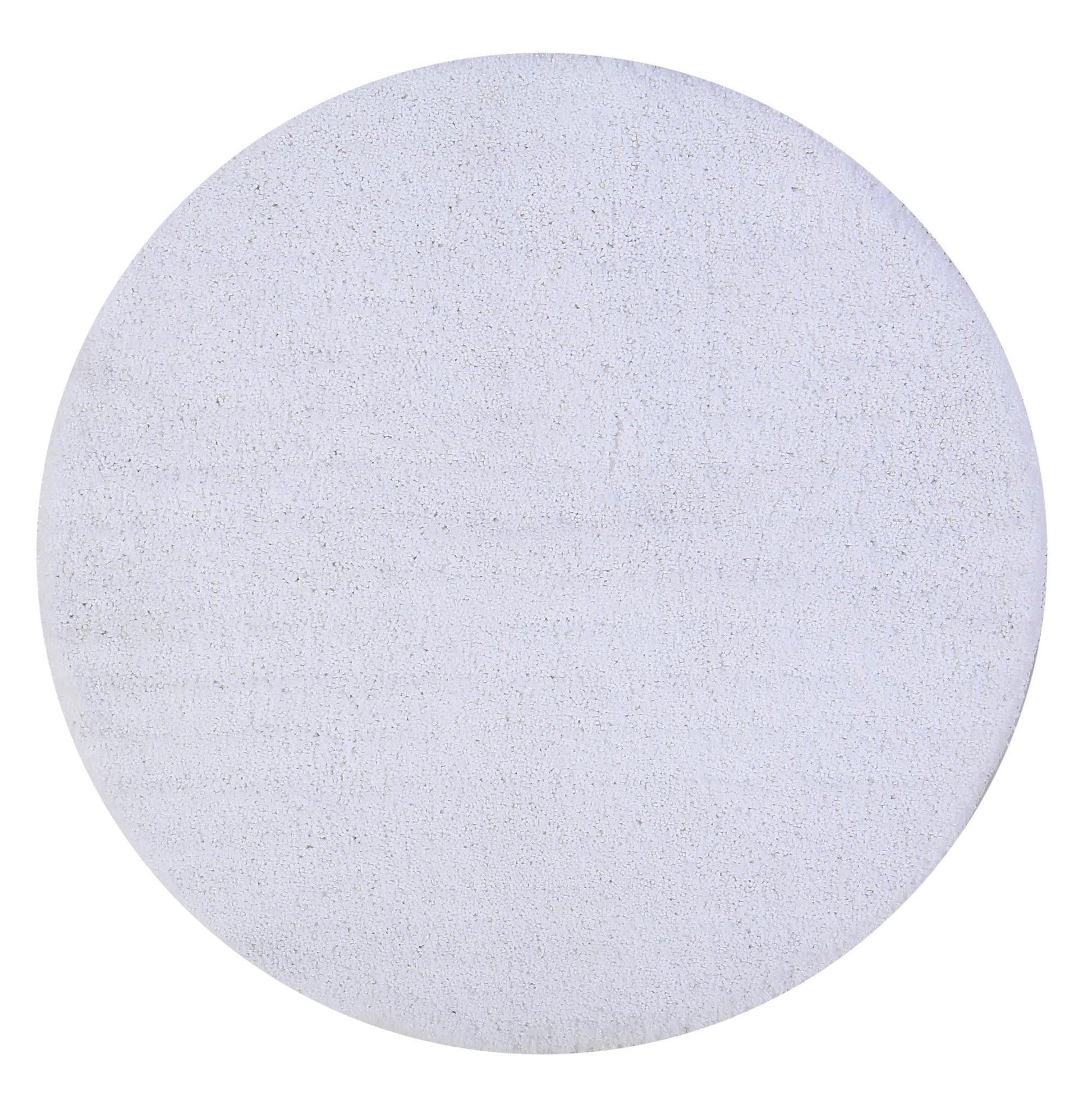 Better Trends 30'' Round Shape Bathroom Rug Tufted 100% Polyester Water Absorbent Non-Slip, Machine Washable Micro Plush Collection - White