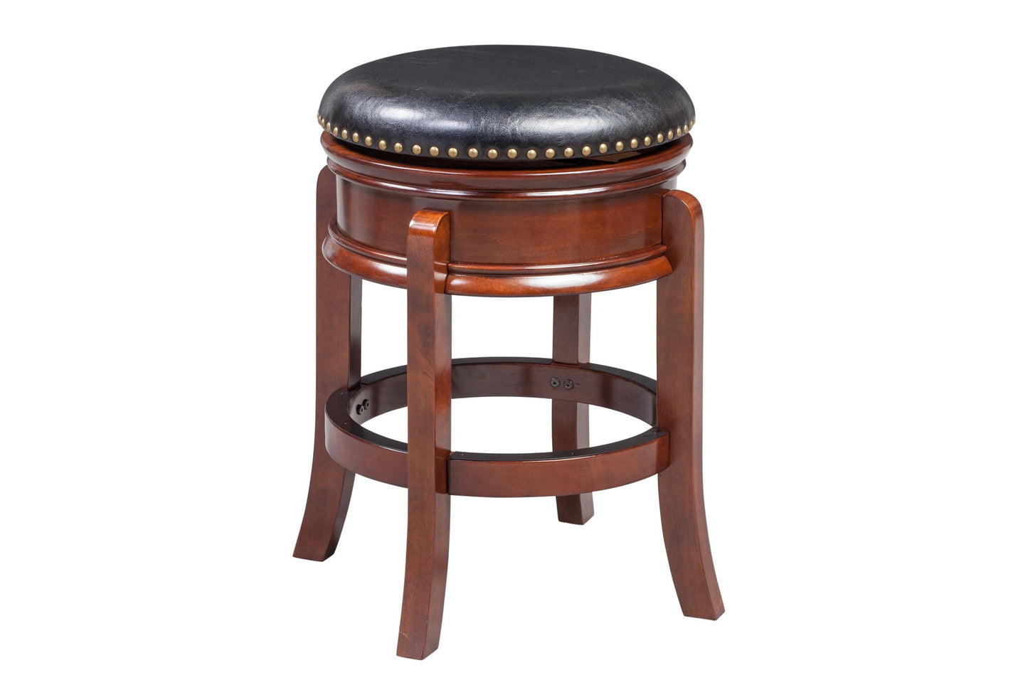 Boraam Hamilton Counter Height Backless Swivel Wood Counter Stool, Cherry Finish