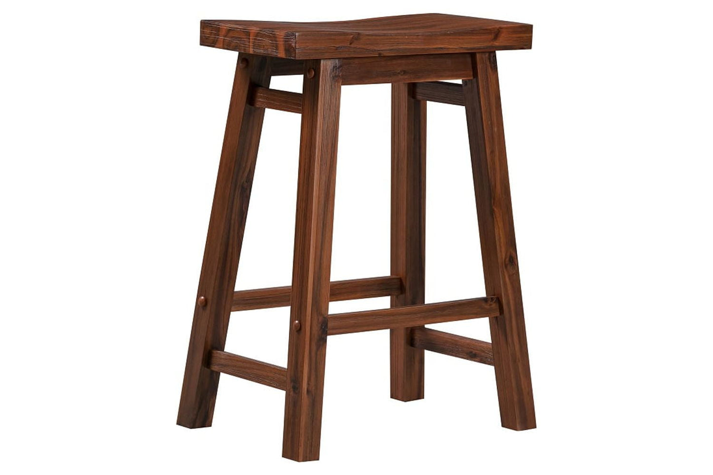 Boraam Sonoma Counter Height Backless Saddle Wood Kitchen Bar Stool, Chestnut Wire-Brush Finish
