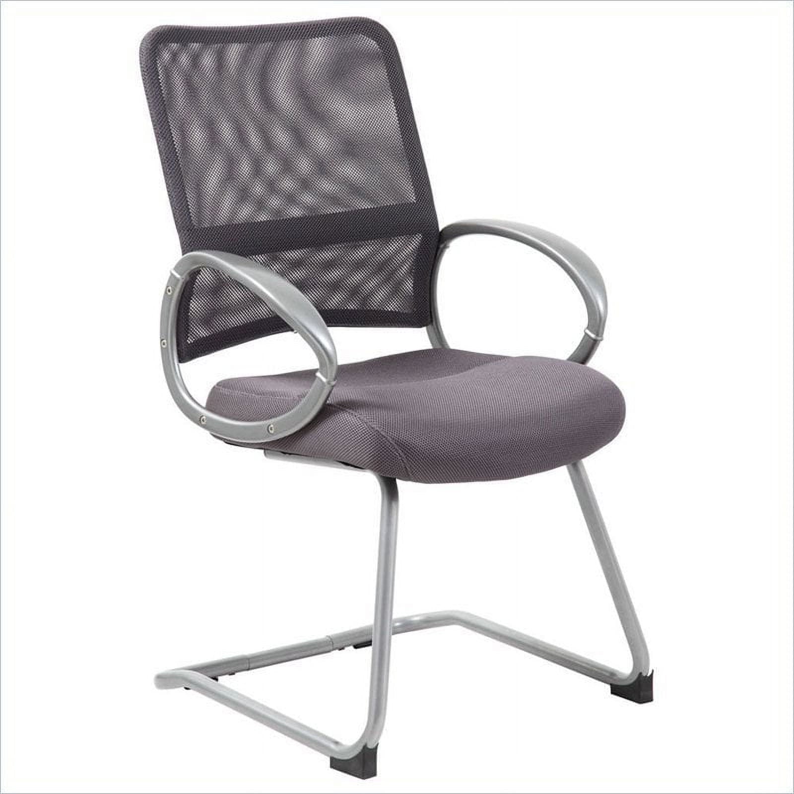 Boss Office Products Mesh Back with Pewter Finish Guest Reception Waiting Room Chair, Gray