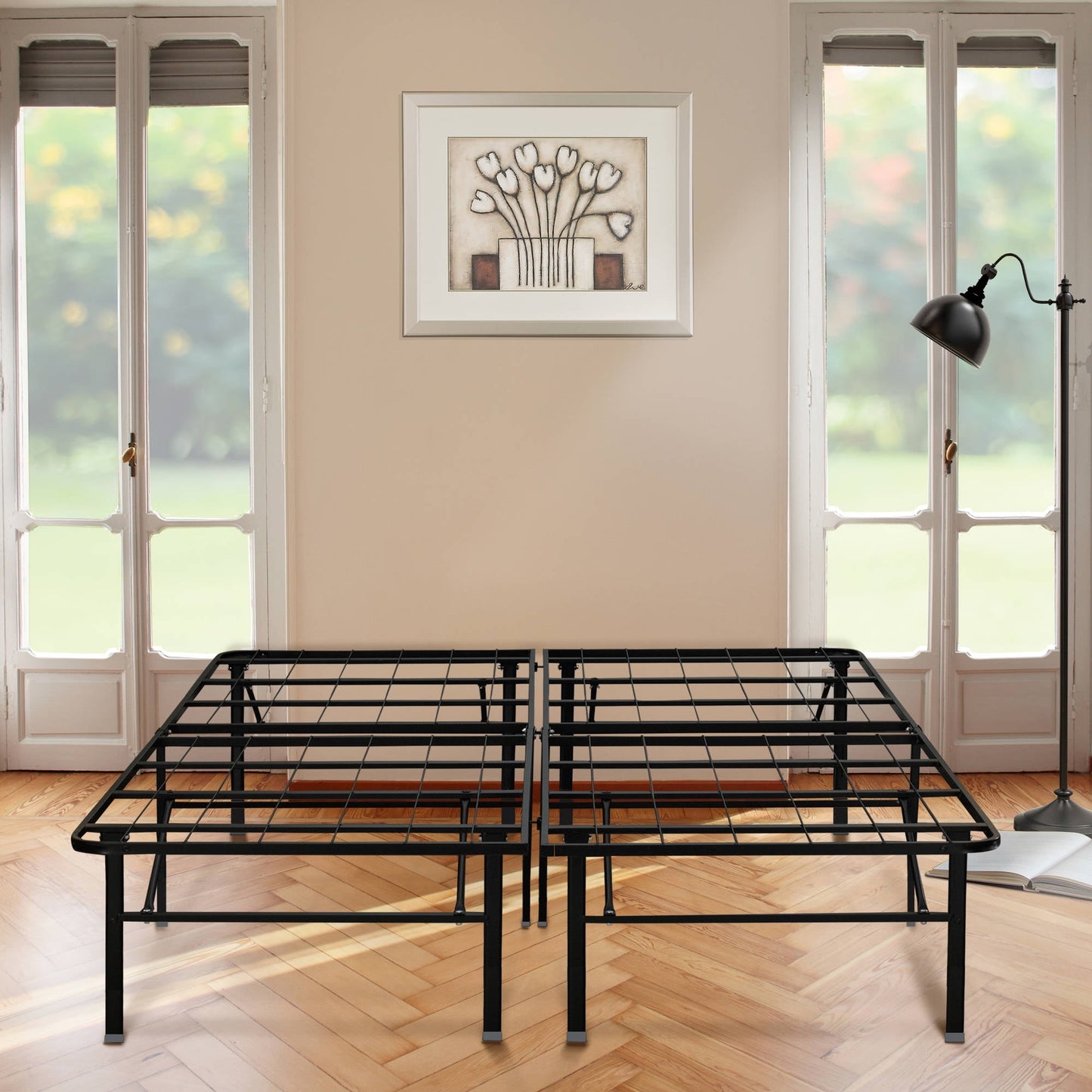 Boyd Sleep 18" Platform Metal Bed Frame with Under Bed Storage, Tool-Free Assembly, Heavy Duty, Twin