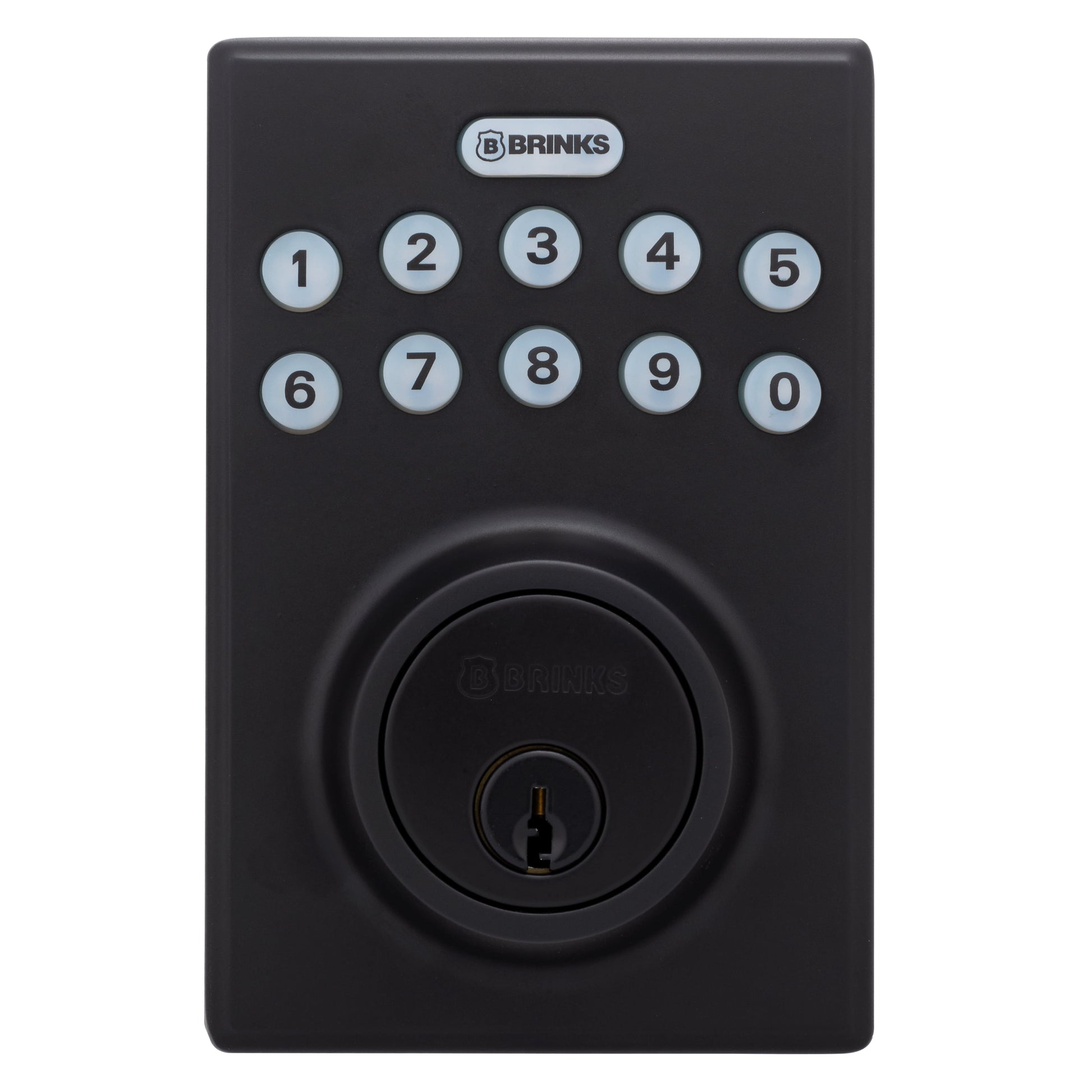 (2 pack) Brinks Electronic Keypad Single Cylinder Deadbolt Lock, Matte Black Finish