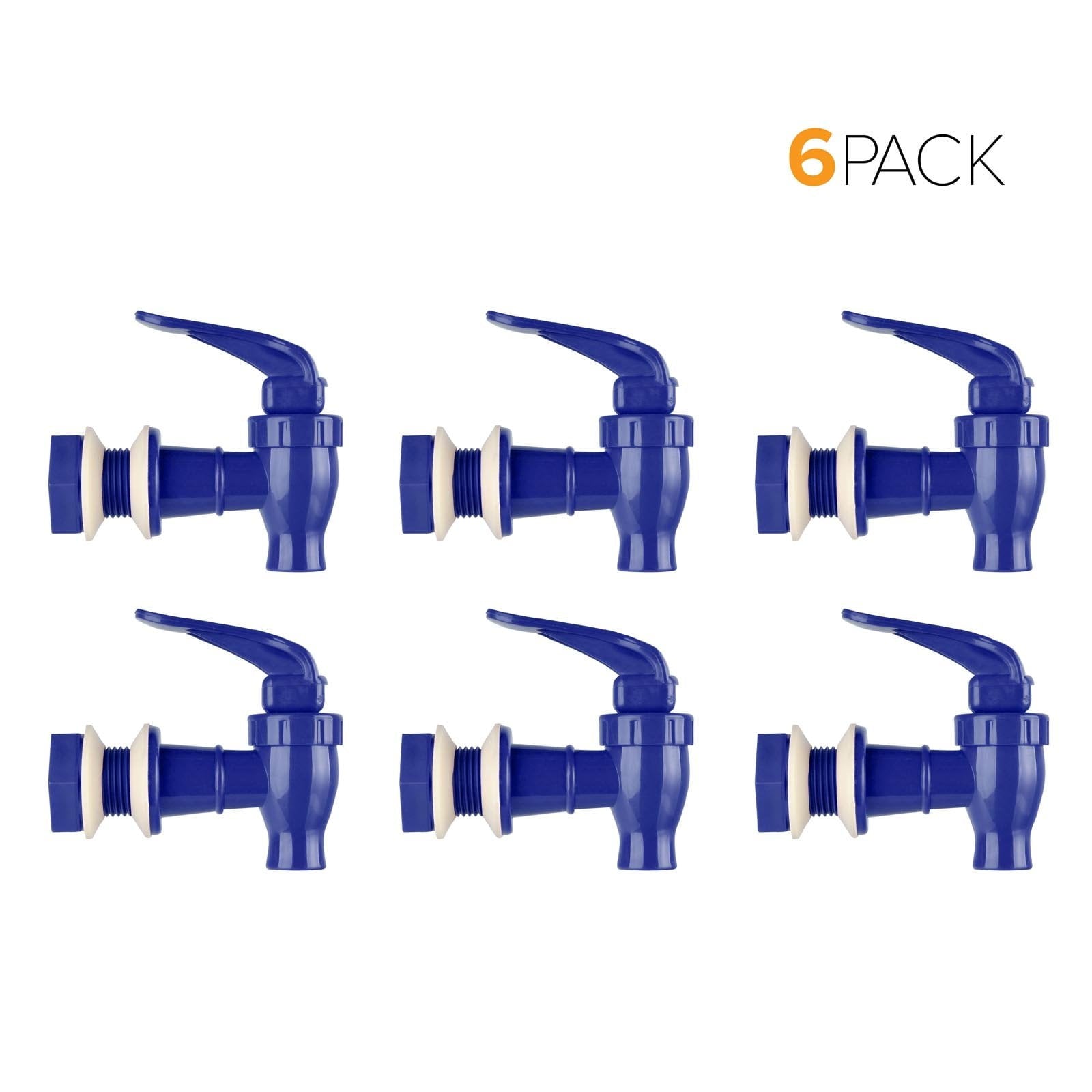 Brio Replacement Valve 6 Pack Cooler Faucet Spigot for Beverage Dispensers, Coolers, (Navy Blue)