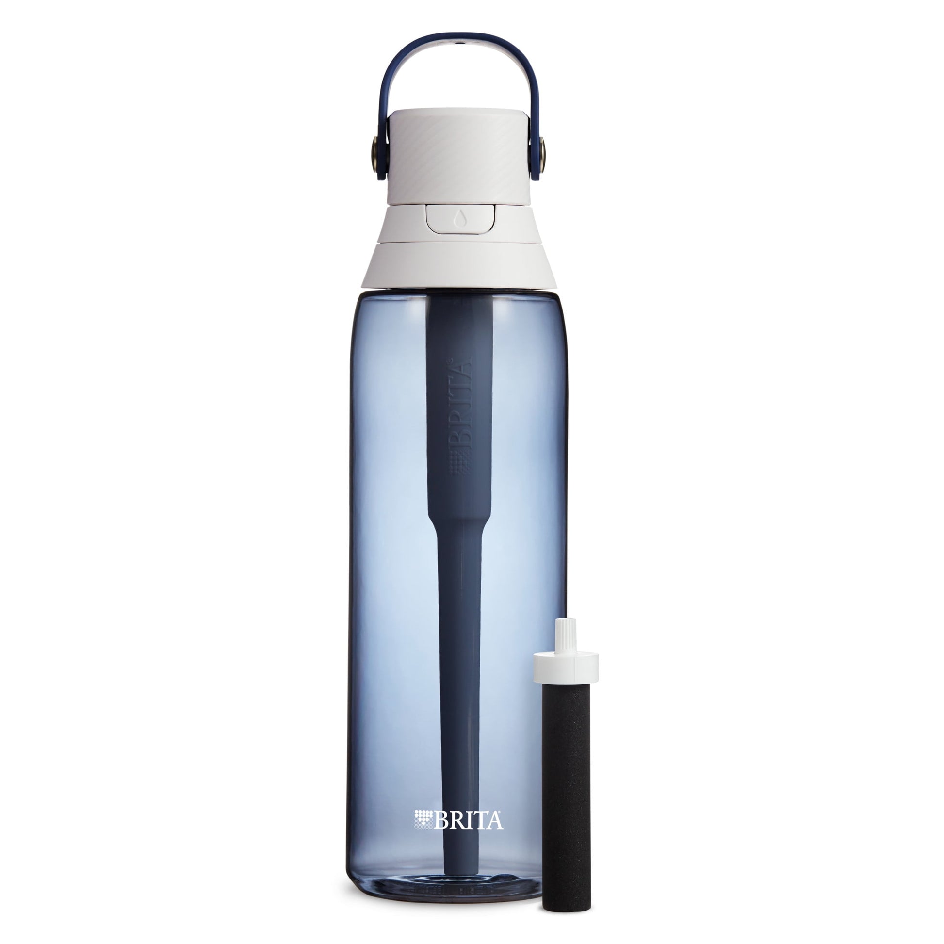 Brita 26 oz Night Sky Plastic Filtered Water Bottle, Reduces Chlorine, Leak Proof with Straw