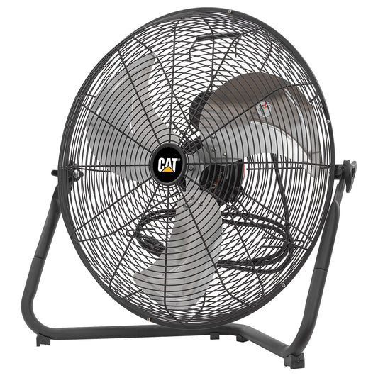 CaterpillarÂ® Fan 20" High-Velocity 3-Speed Metal Floor Fan, 5000 CFM, Black