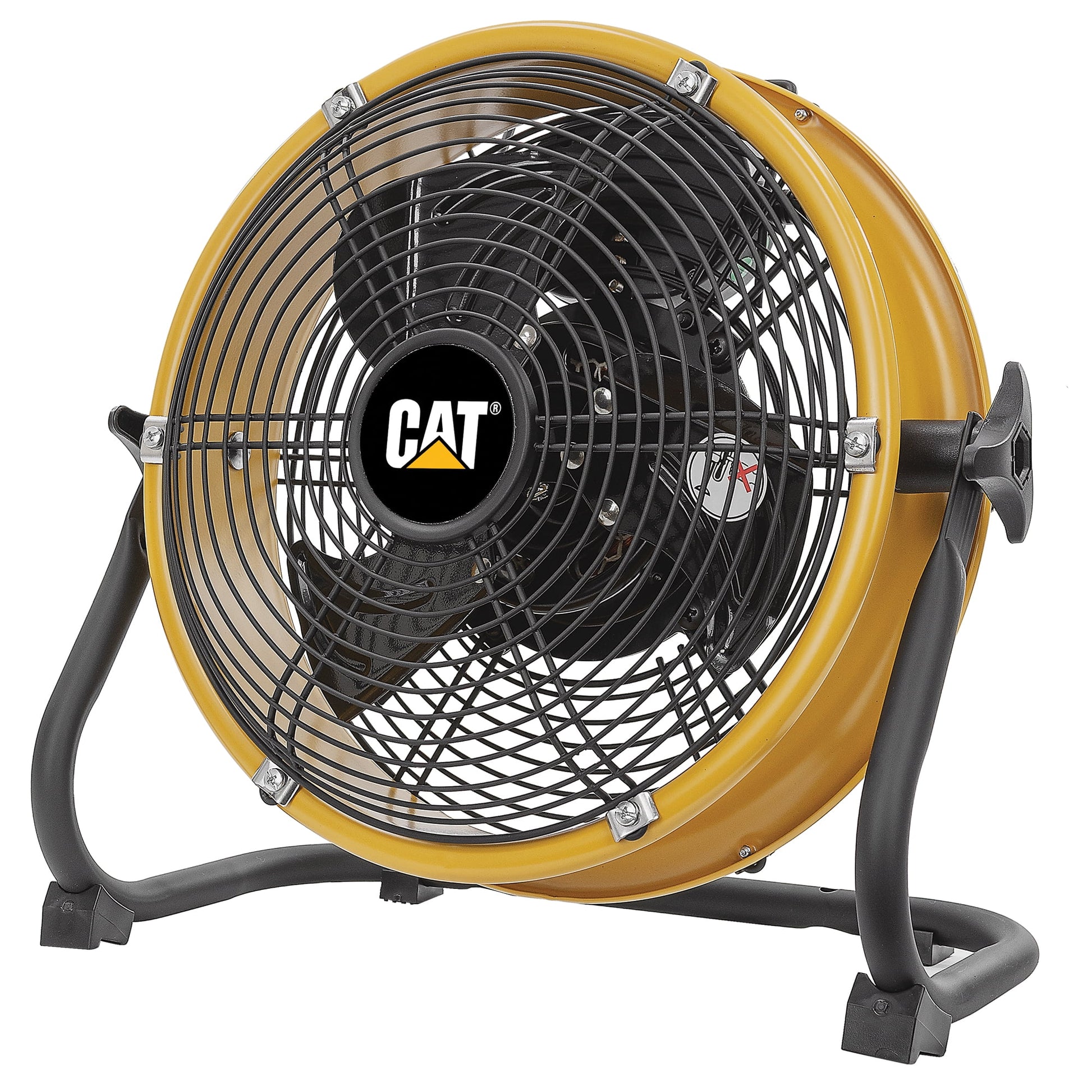 CaterpillarÂ® Fan 9" High-Velocity 3-Speed Shroud Floor Fan, 1200 CFM, Yellow