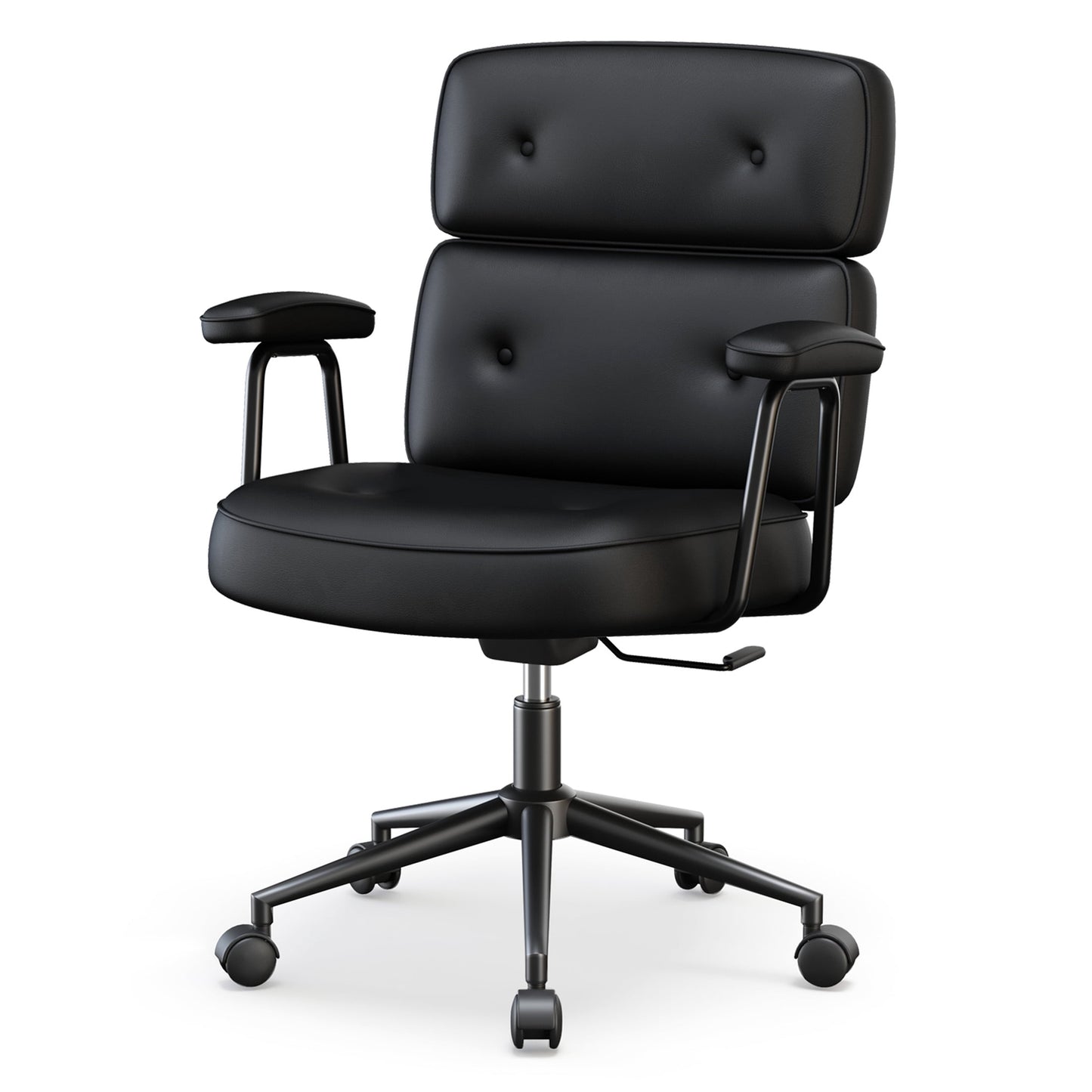 CONCETTA Ergonomic Office Chair, Soft PU Leather Adjustable Task Chair with Lumbar Support and 360Â° Swivel, Black Gray Green Pink