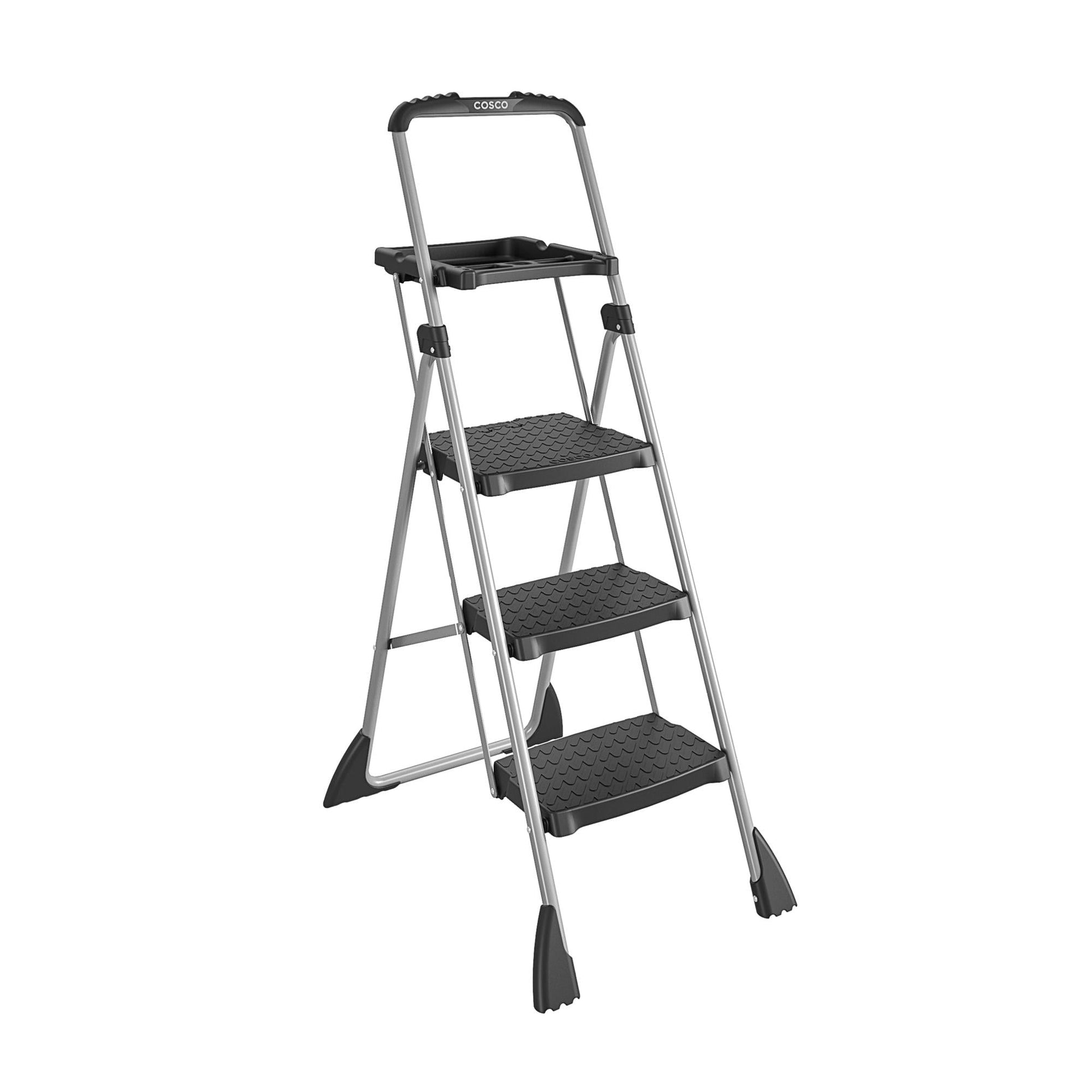 COSCO 3-Step Max Steel Work Platform, 225 lb. Weight Capacity, Black