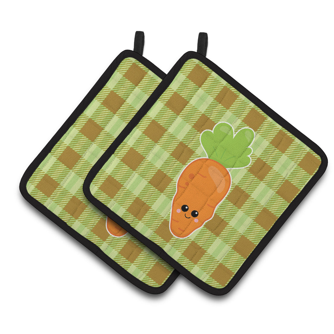 Caroline's Treasures Carol the Carrot Pair of Pot Holders