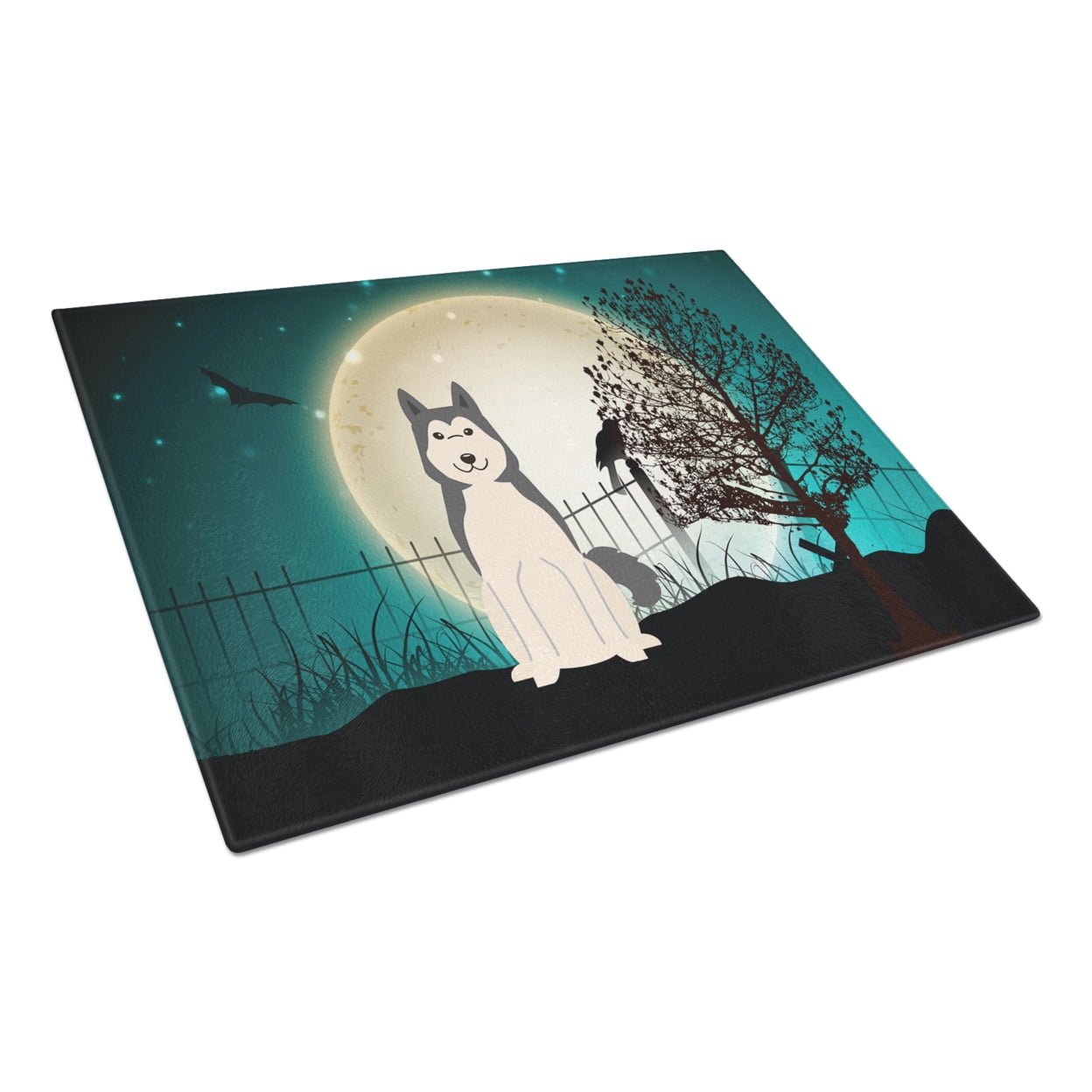 Caroline's Treasures Halloween Scary West Siberian Laika Spitz Glass Cutting Board Large