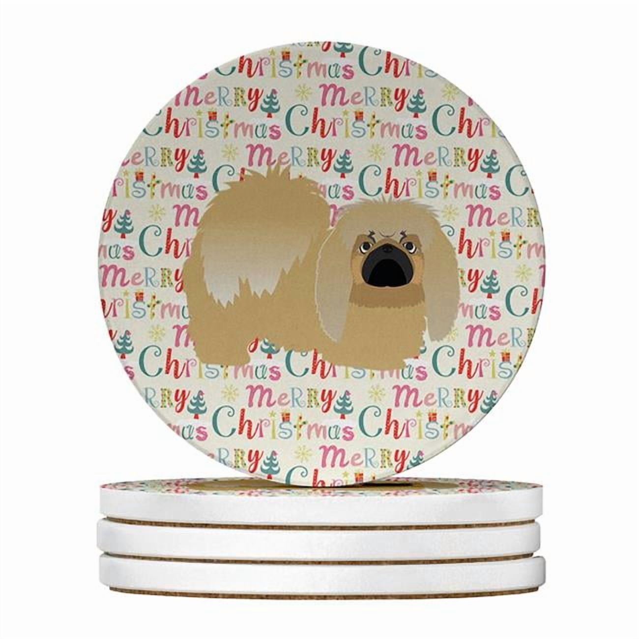 Caroline's Treasures WDK1778RCS4-PARENT Merry Christmas Large Sandstone Coasters Pack of 4, , multicolor