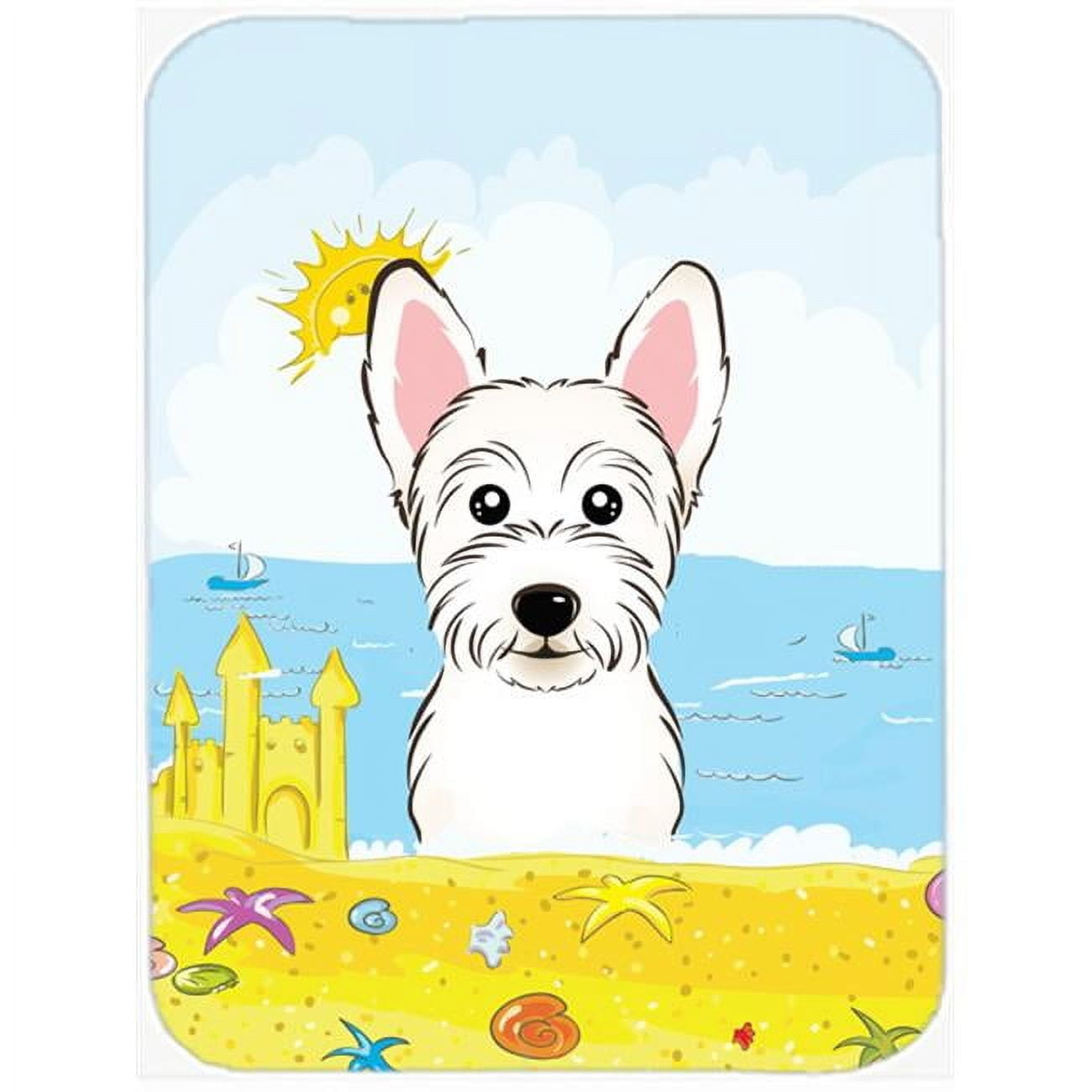 Caroline's Treasures Westie Summer Beach Glass Cutting Board Large