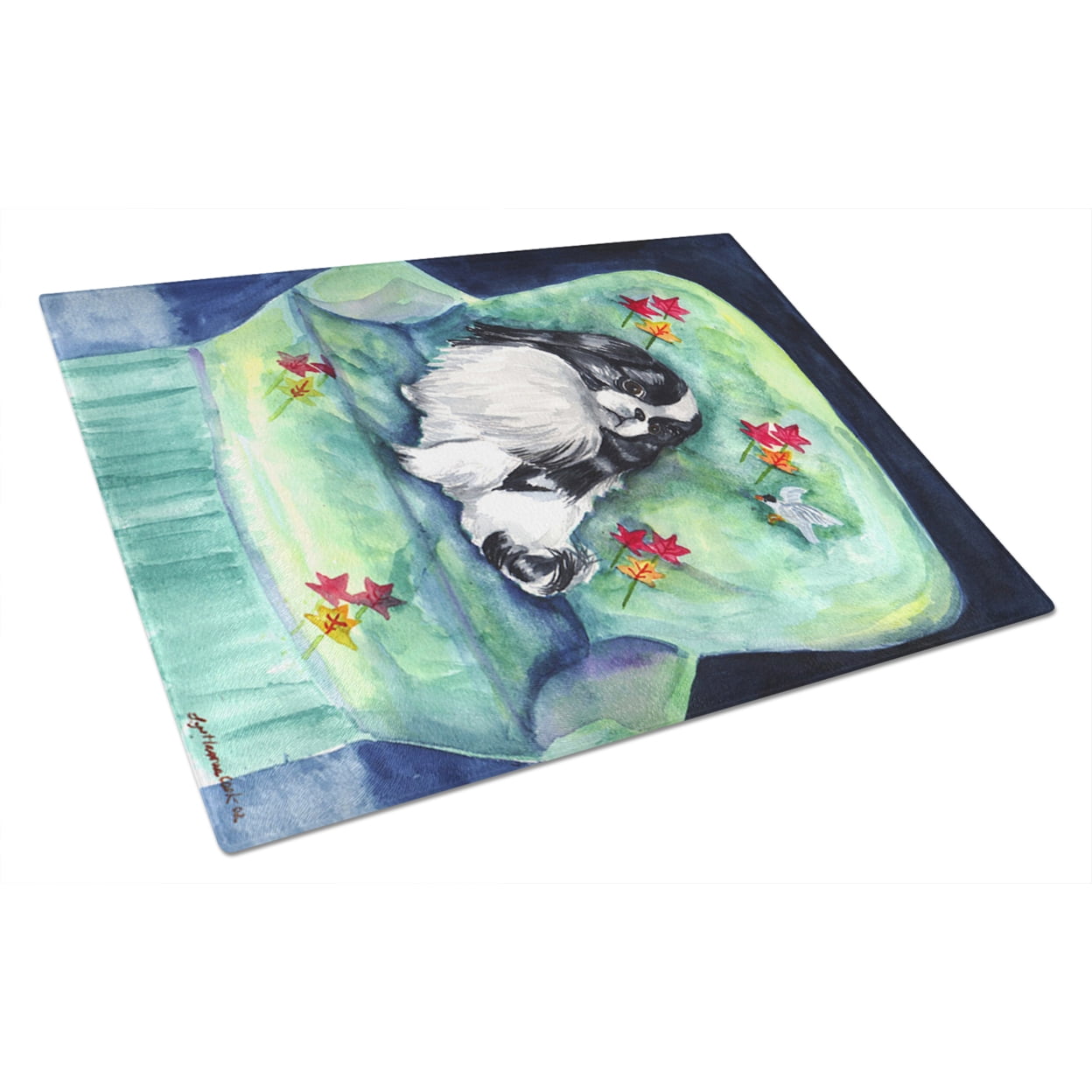 Carolines Treasures 7034LCB Mejilla Japonesa en Silla de MamÃ¡ Tabla de Cortar de Vidrio Grande, 12H x 16W, multicolor