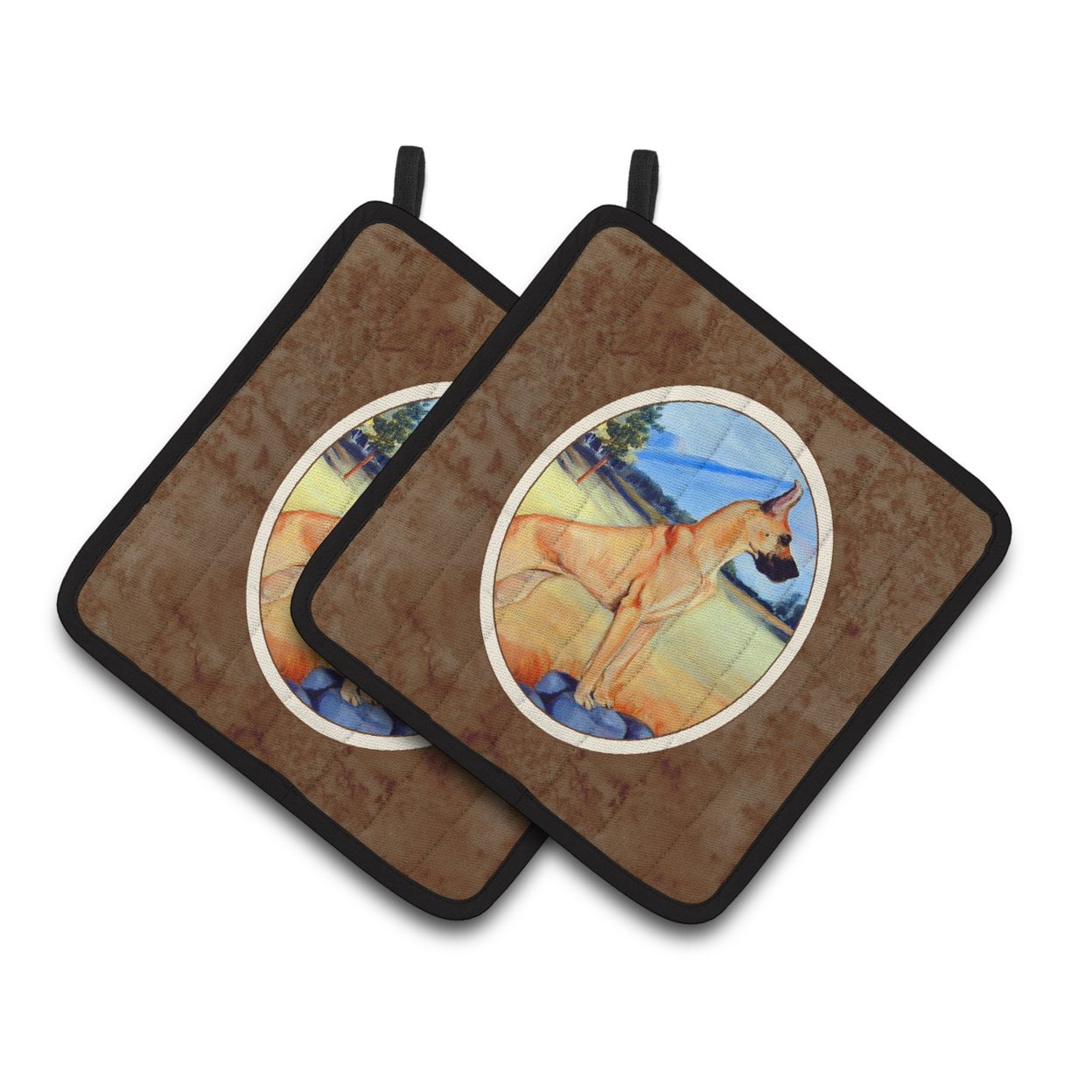 Carolines Treasures 7504PTHD Great Dane Pair of Pot Holders , 7.5HX7.5W, multicolor