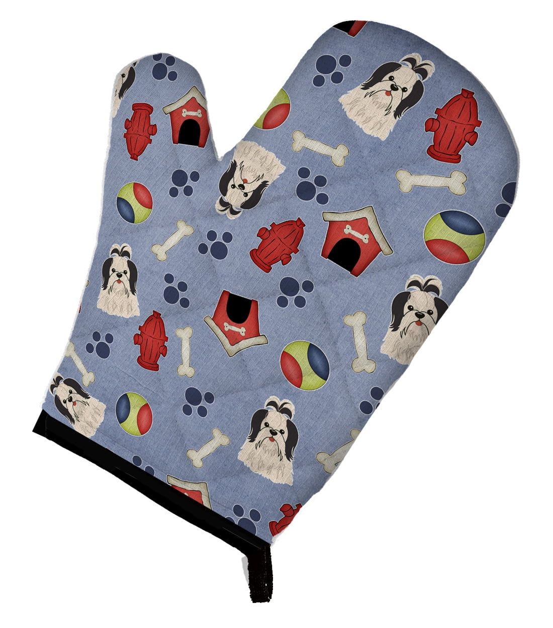 Carolines Treasures BB2701OVMT Dog House Collection Shih Tzu Black White Oven Mitt Large multicolor