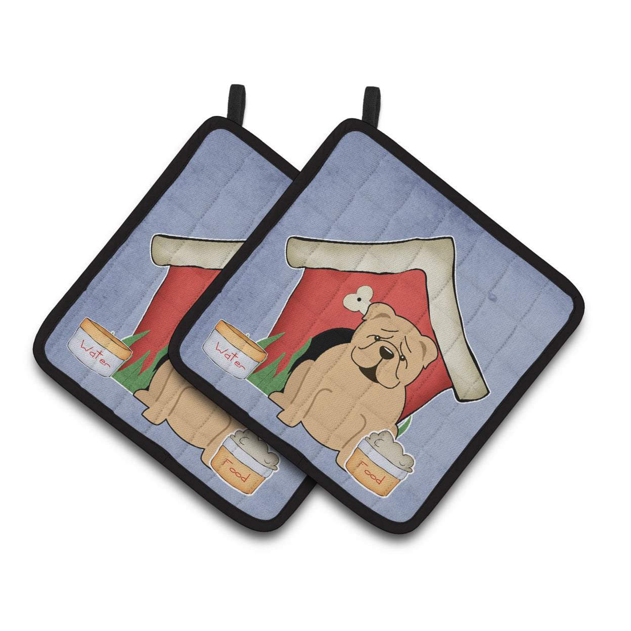 Carolines Treasures BB2878PTHD Dog House Collection English Bulldog Fawn Pair of Pot Holders  7.5HX7.5W multicolor