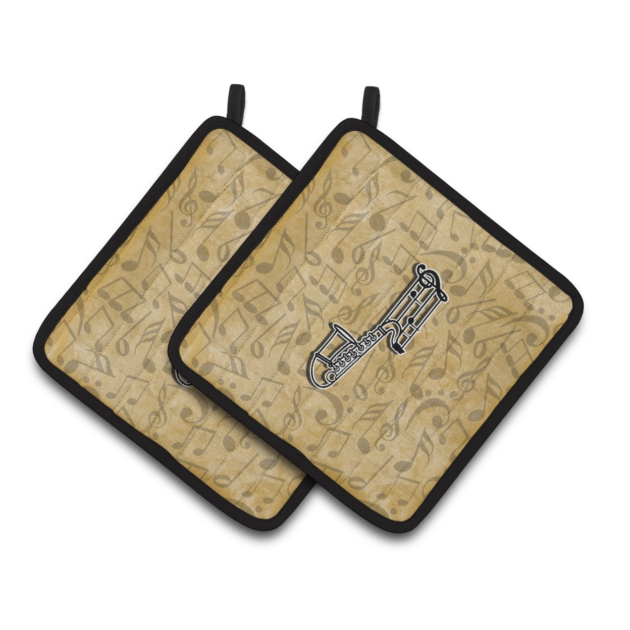 Carolines Treasures CJ2004-JPTHD Letter J Musical Instrument Alphabet Pair of Pot Holders, 7.5HX7.5W, multicolor