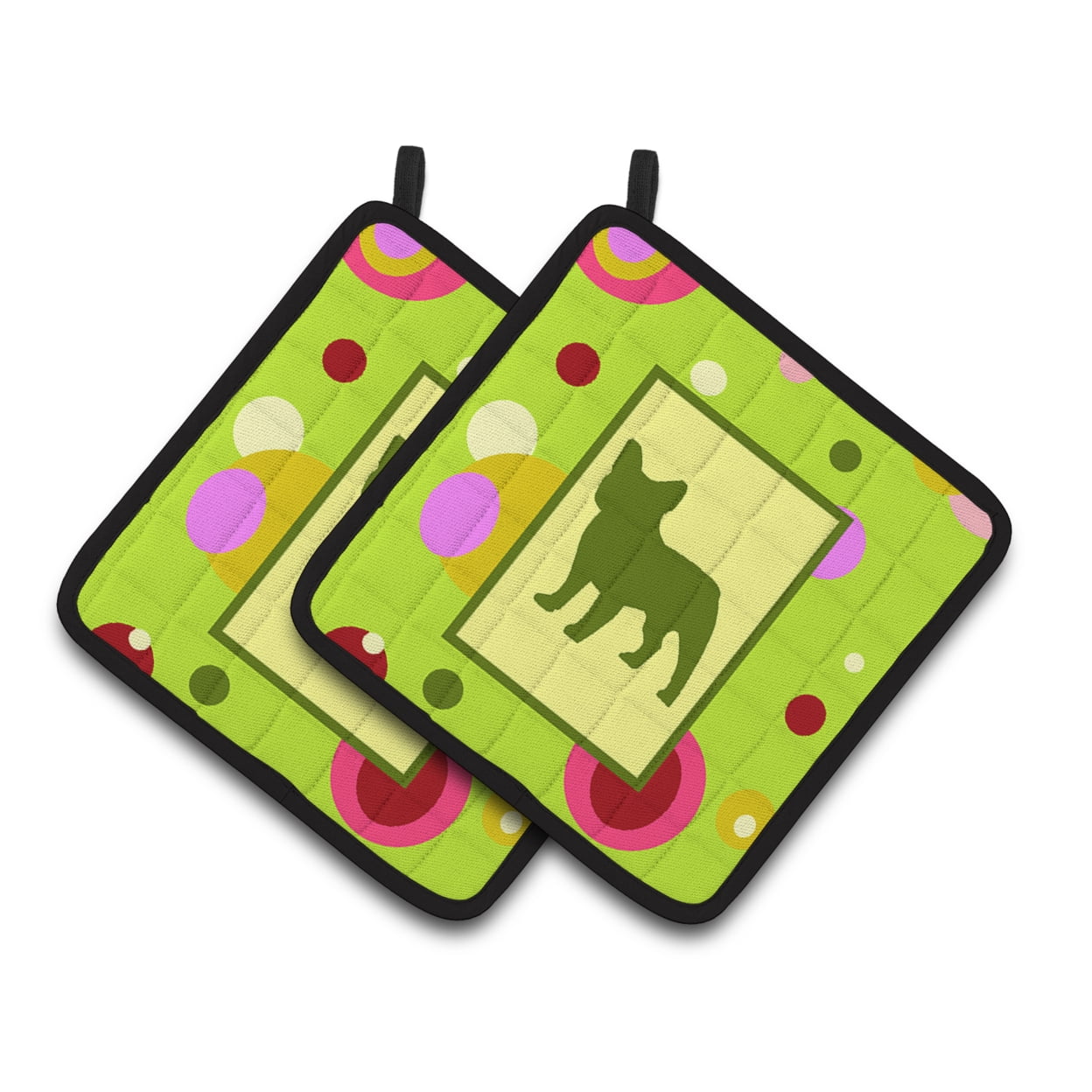 Carolines Treasures CK1128PTHD French Bulldog Pair of Pot Holders , 7.5HX7.5W, multicolor