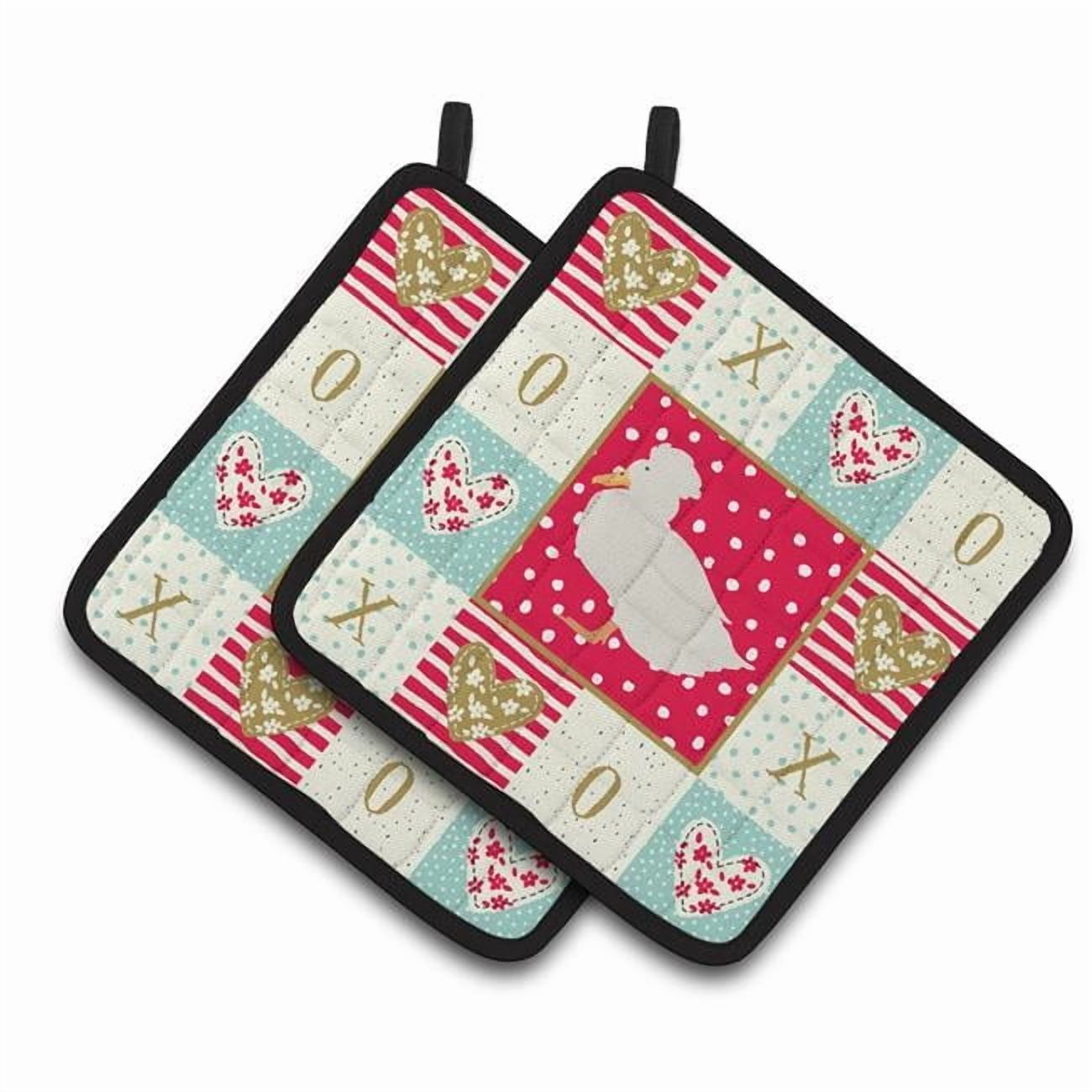 Carolines Treasures CK5284PTHD Crested Duck Love Pair of Pot Holders, 7.5HX7.5W, multicolor
