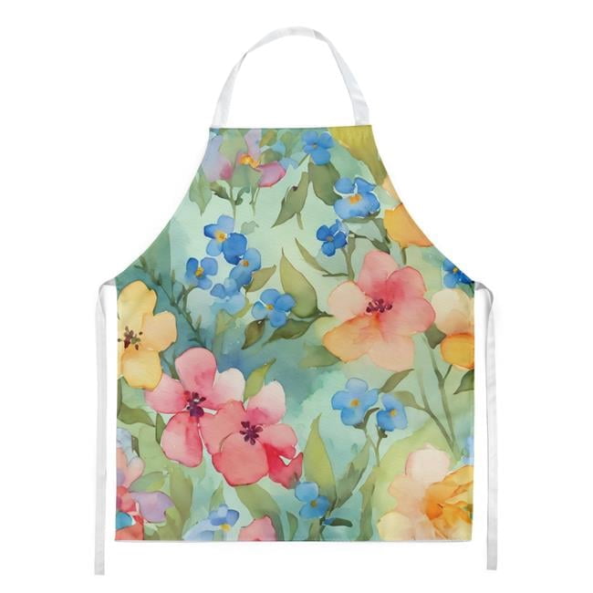 Carolines Treasures DAC1624APRON 30 x 27 in. Alaska Forget-Me-Nots in Watercolor Apron