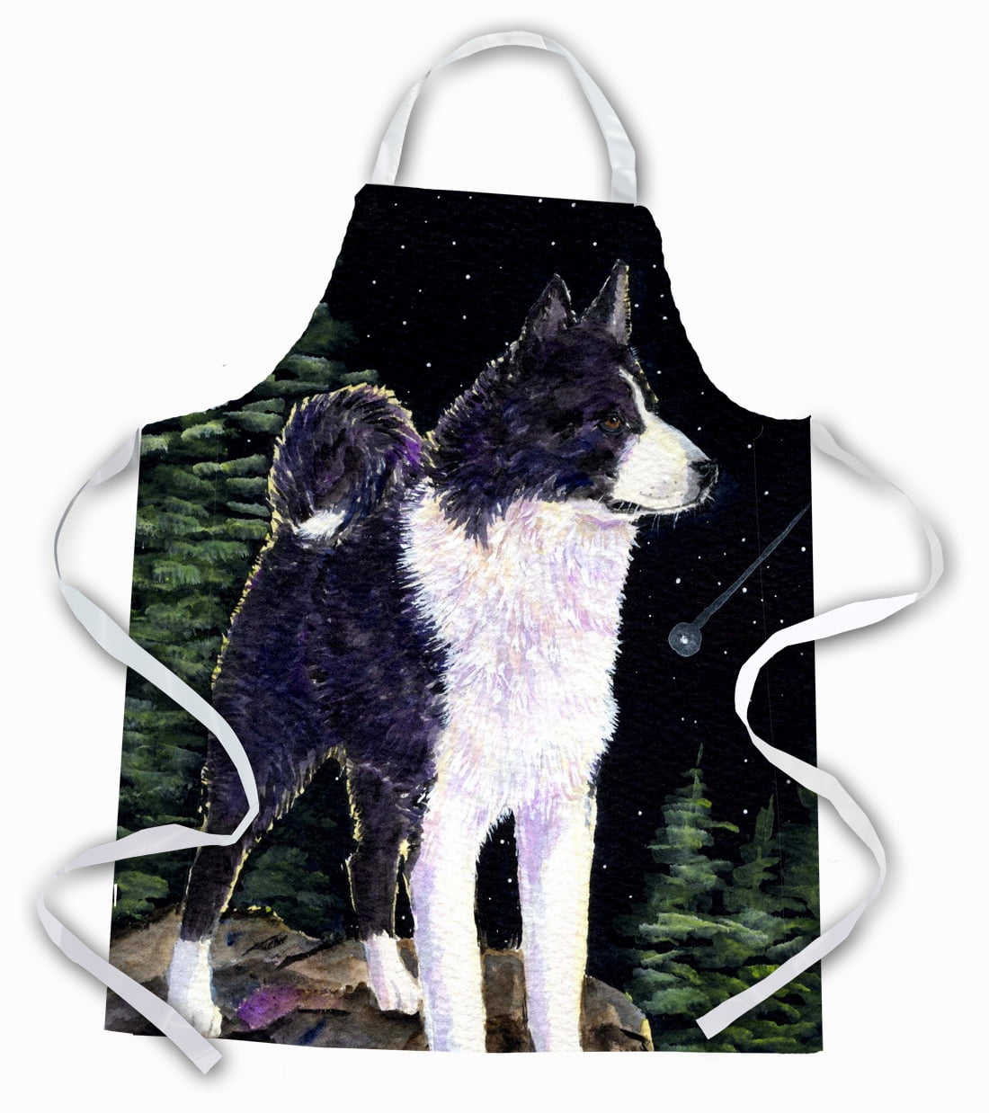 Carolines Treasures SS8483APRON Starry Night Karelian Bear Dog Apron Large multicolor