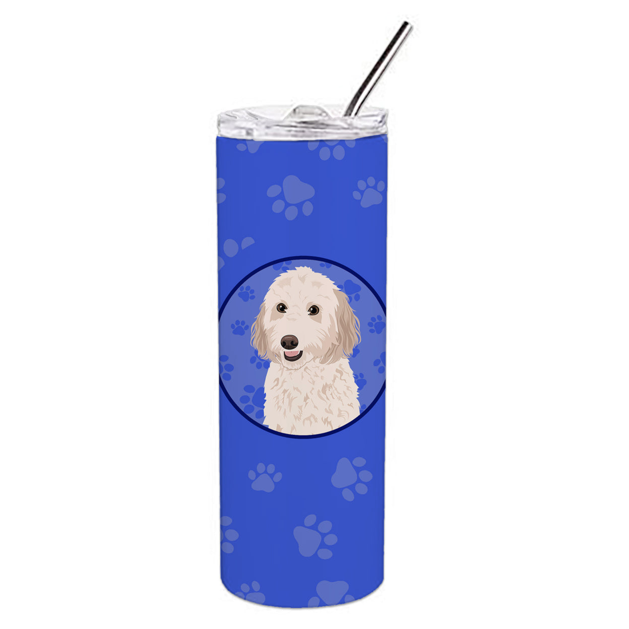 Carolines Treasures WDK1054TBL20 Doodle Cream Design1  Stainless Steel 20 oz Skinny Tumbler Blue 20 oz multicolor