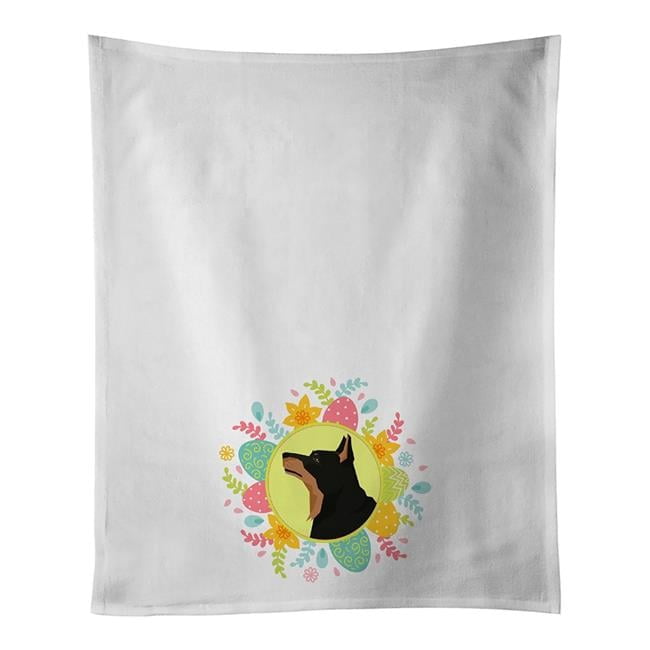Carolines Treasures WDK3230WTKT 28 x 19 in. Unisex Lancashire Terrier Easter White Dish Towels Kitchen Towel - Set of 2