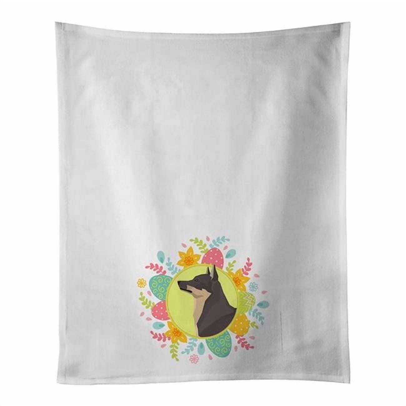 Carolines Treasures WDK3246WTKT 28 x 19 in. Unisex Swedish Vallhund Easter White Dish Towels Kitchen Towel - Set of 2