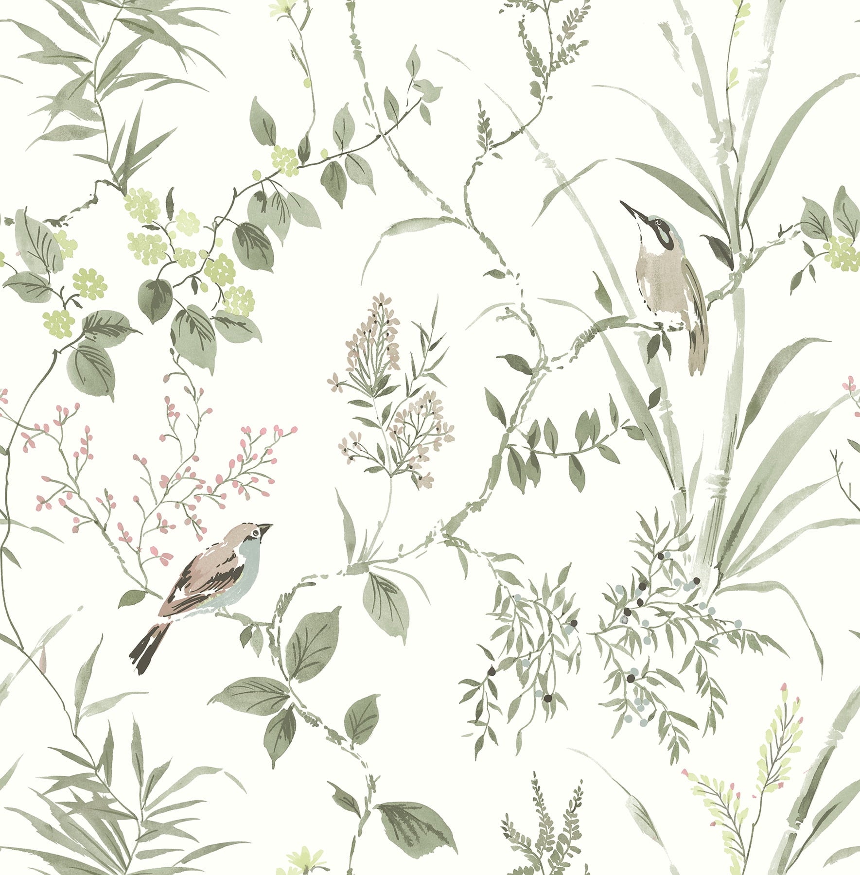 Chesapeake Imperial Garden Moss Botanical Wallpaper
