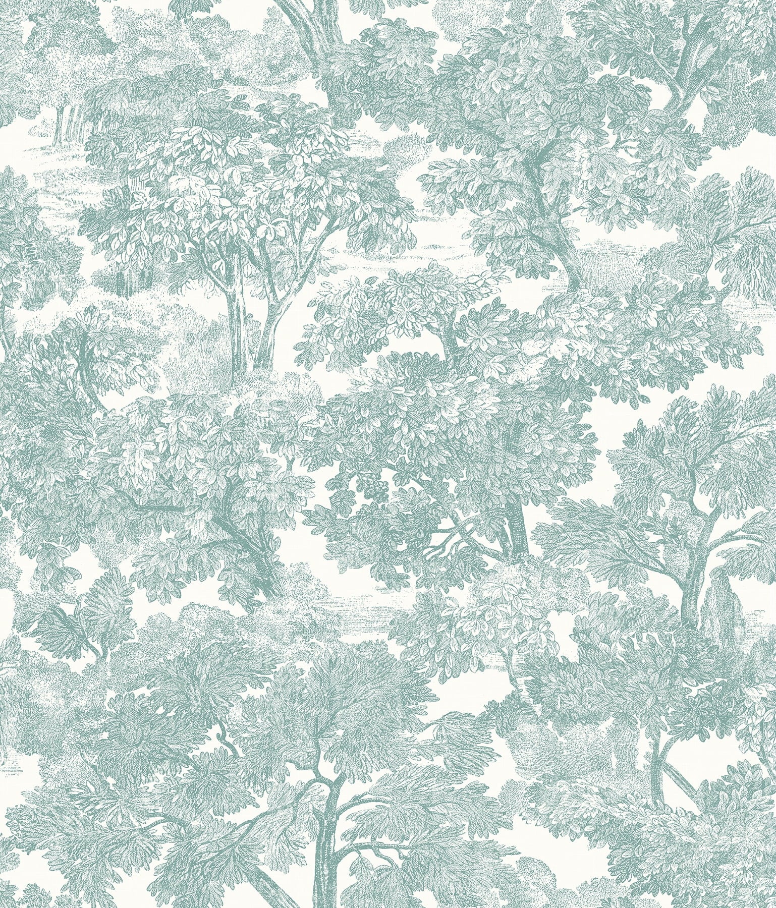 Chesapeake Spinney Teal Toile Prepasted High Performance Wallpaper, 20.5-in by 33-ft, 56.4 sq. ft.