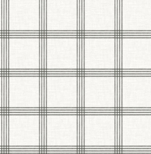 Chesapeake Twain Charcoal Plaid Wallpaper
