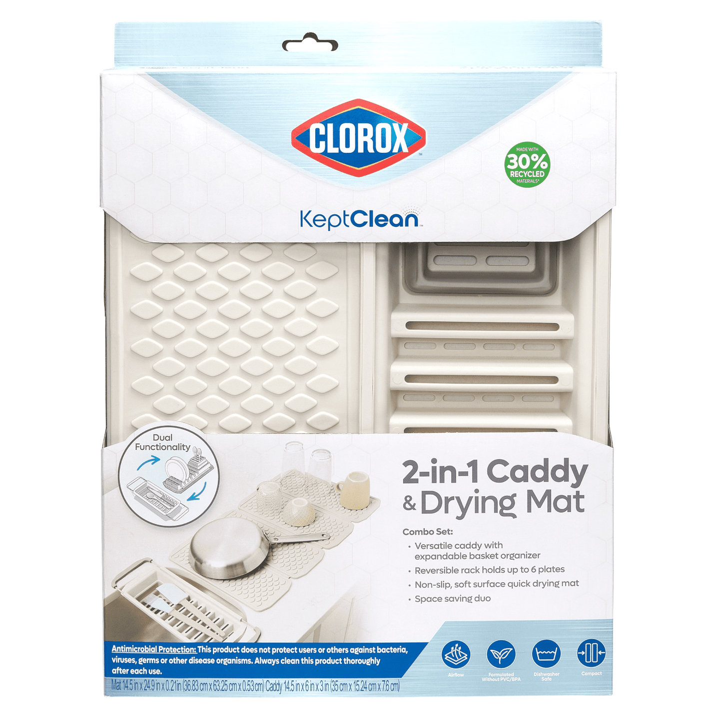CloroxÂ® KeptClean 2-in-1 Dish Mat & Drying Rack